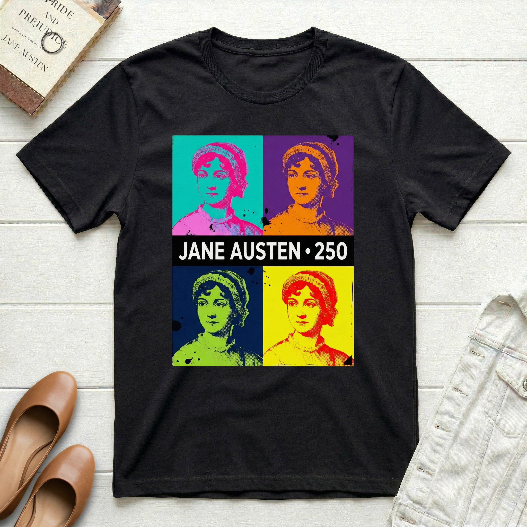 Jane Austen 250 Pop Art T-Shirt