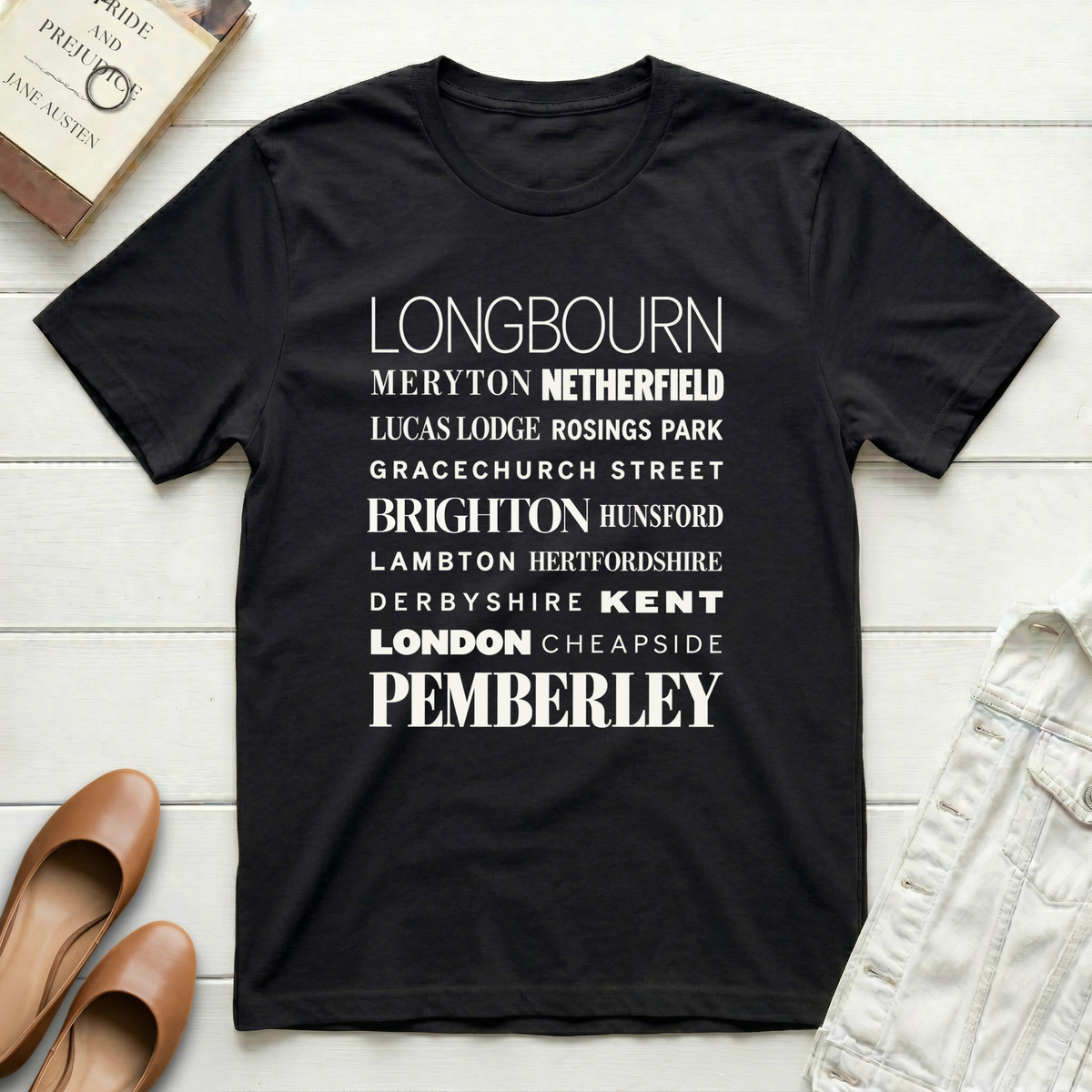 Pride & Prejudice Places T-Shirt