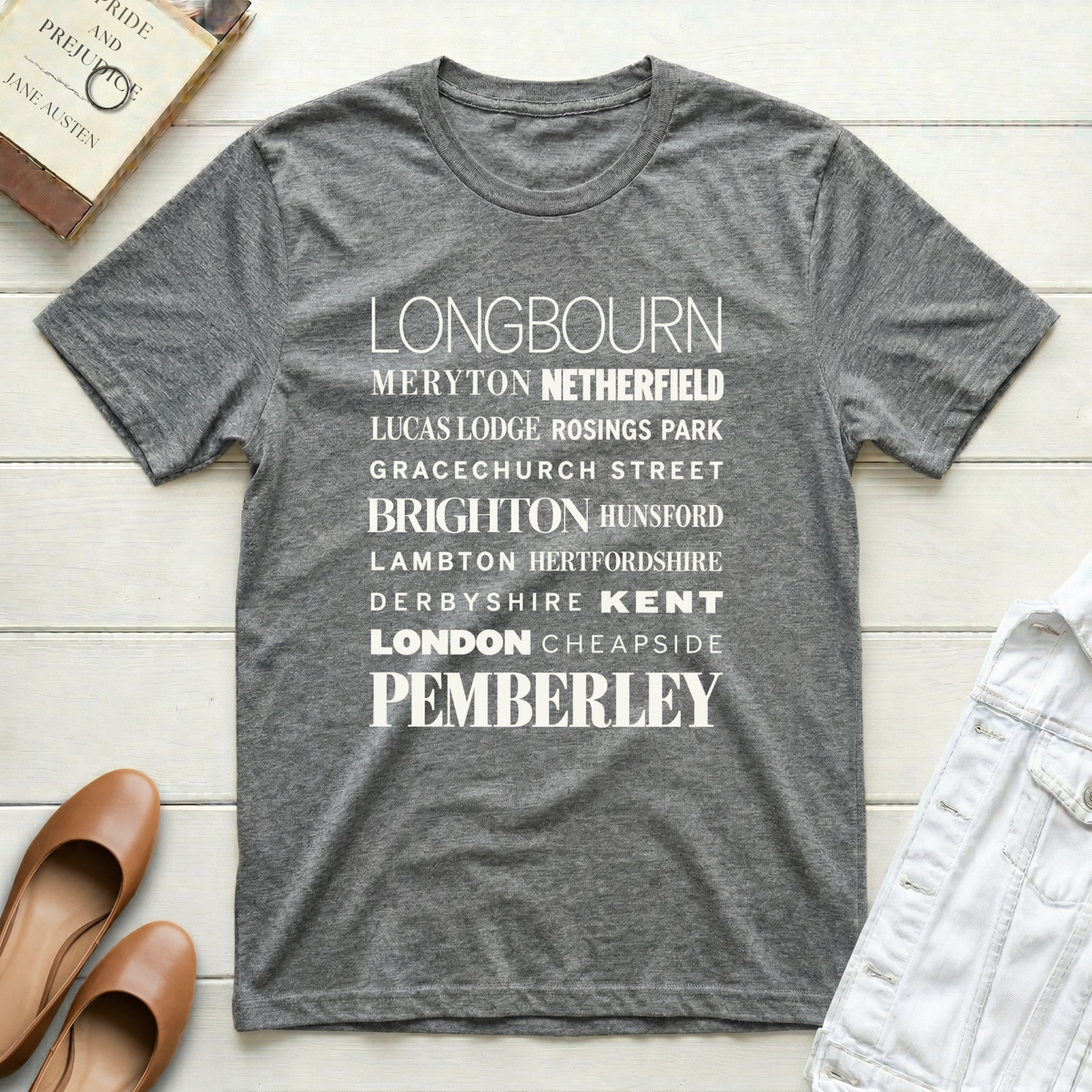 Pride & Prejudice Places T-Shirt