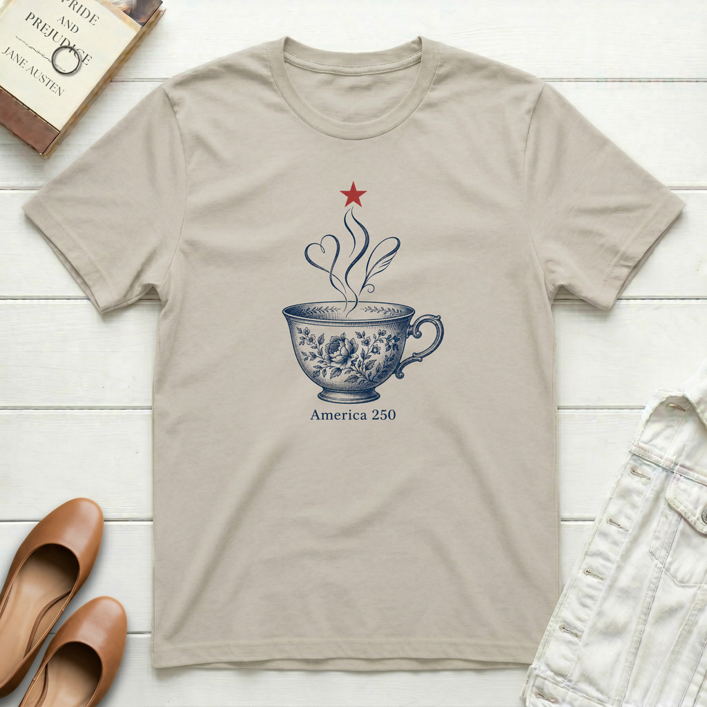 America 250 Patriotic Teacup T-Shirt