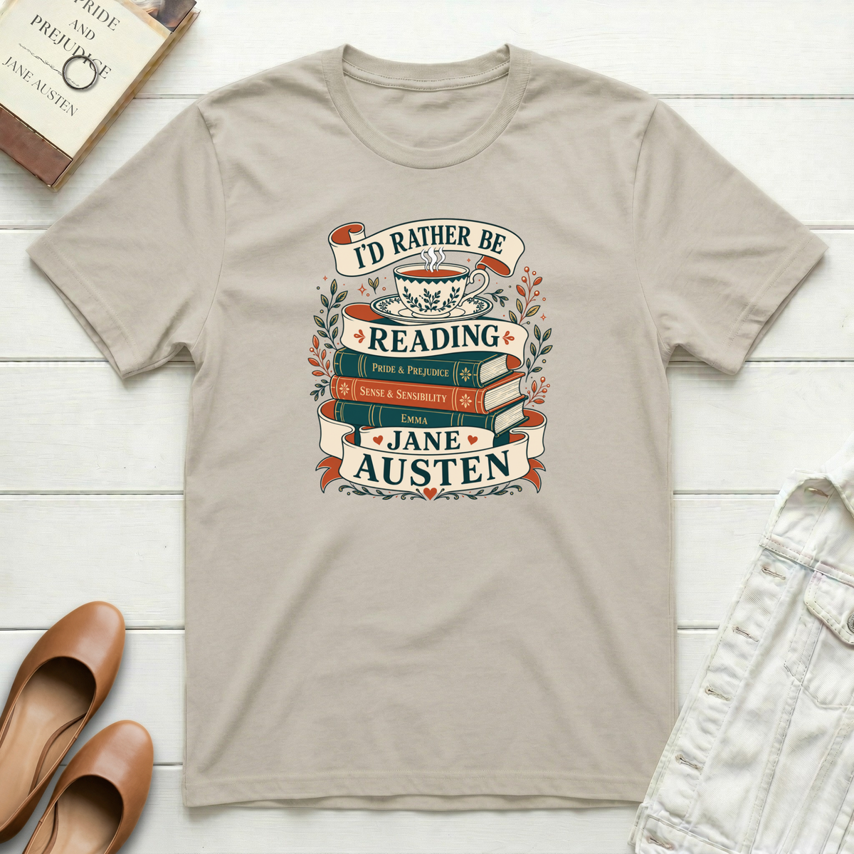 Rustic Tea & Austen Reads T-Shirt