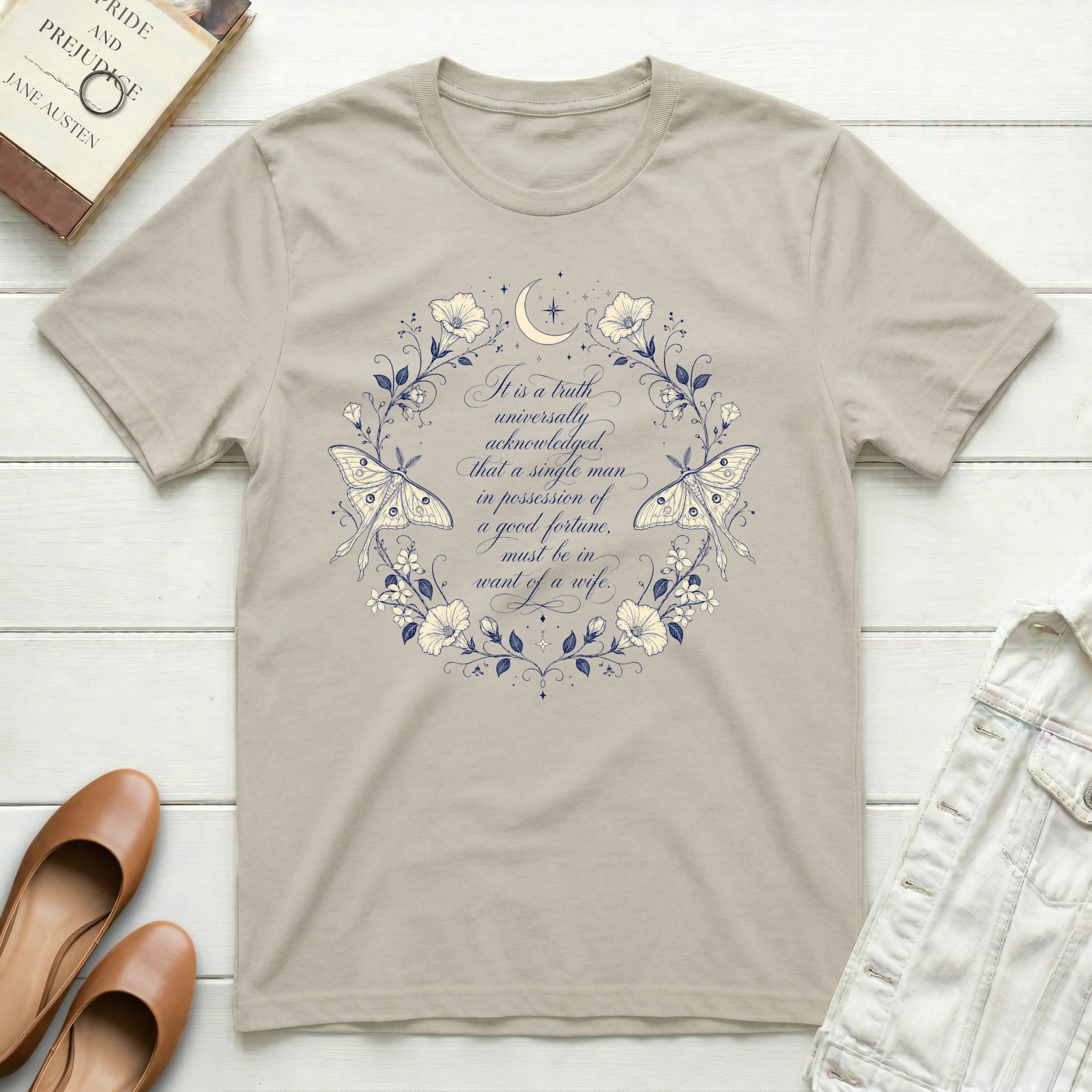 It Is a Truth Universally - Luna Moth T-Shirt