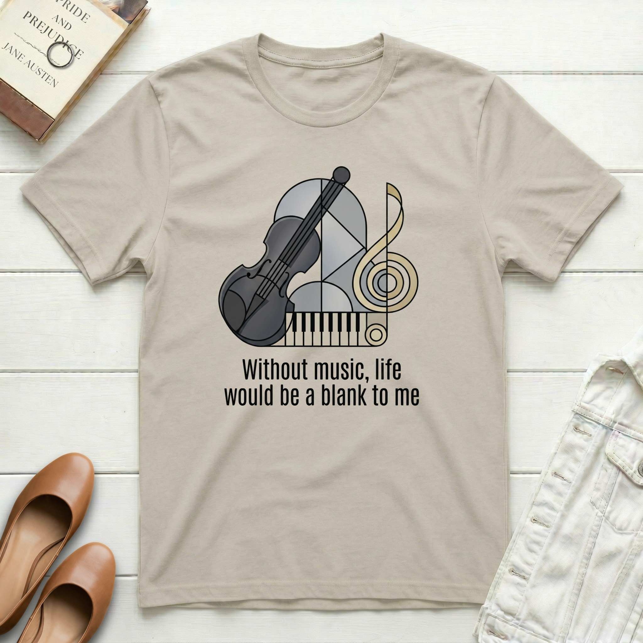 Without Music, Life Is Blank - Abstract T-Shirt