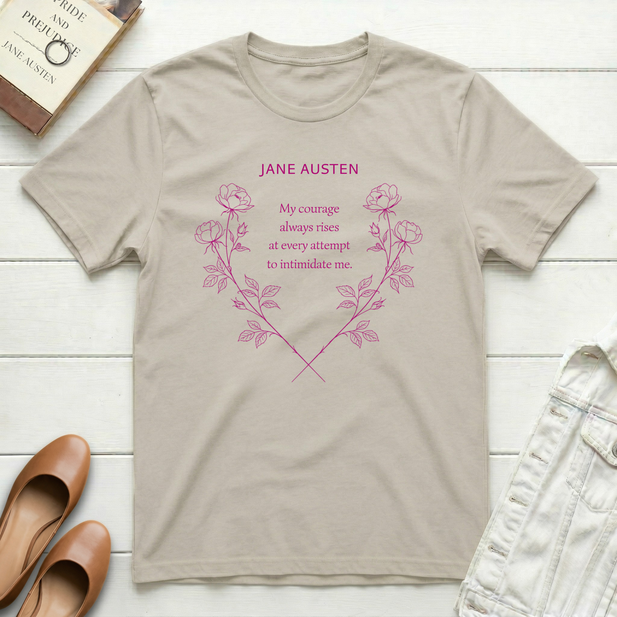 Jane Austen My Courage Rises T-Shirt