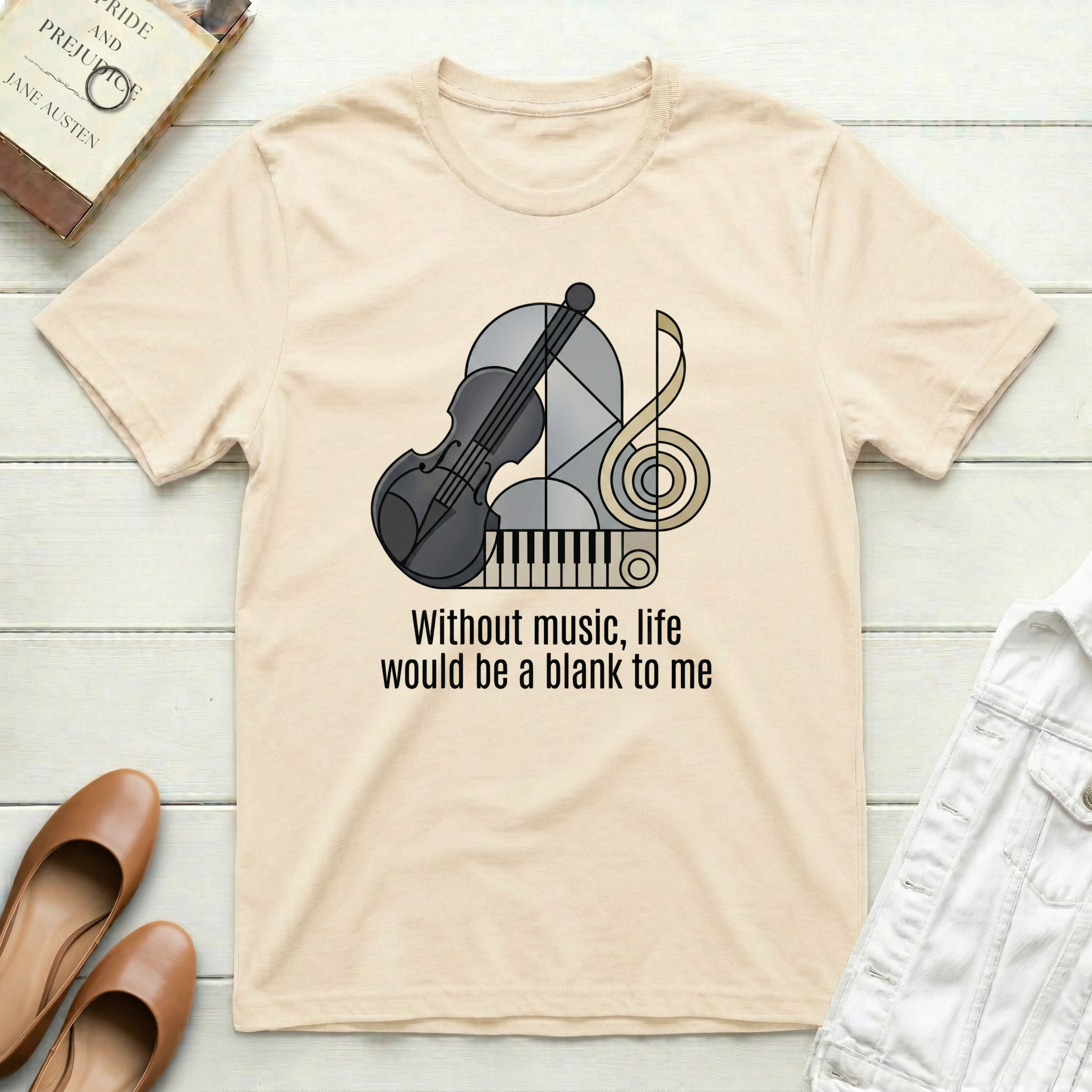 Without Music, Life Is Blank - Abstract T-Shirt