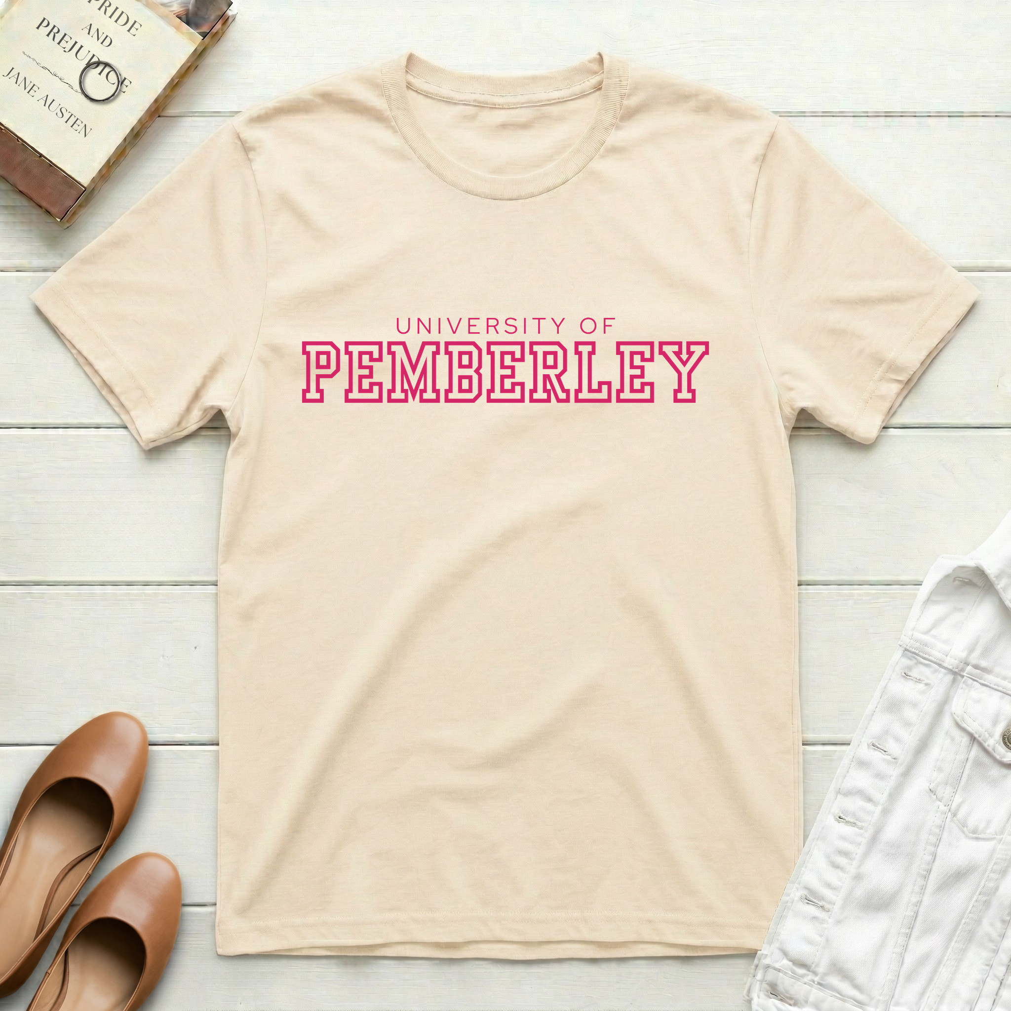 Pemberley University Outlined T‑Shirt