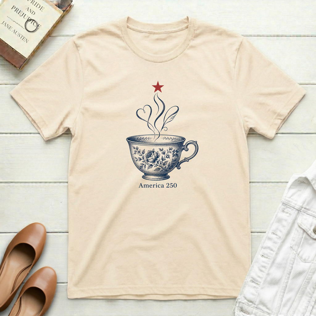 America 250 Patriotic Teacup T-Shirt