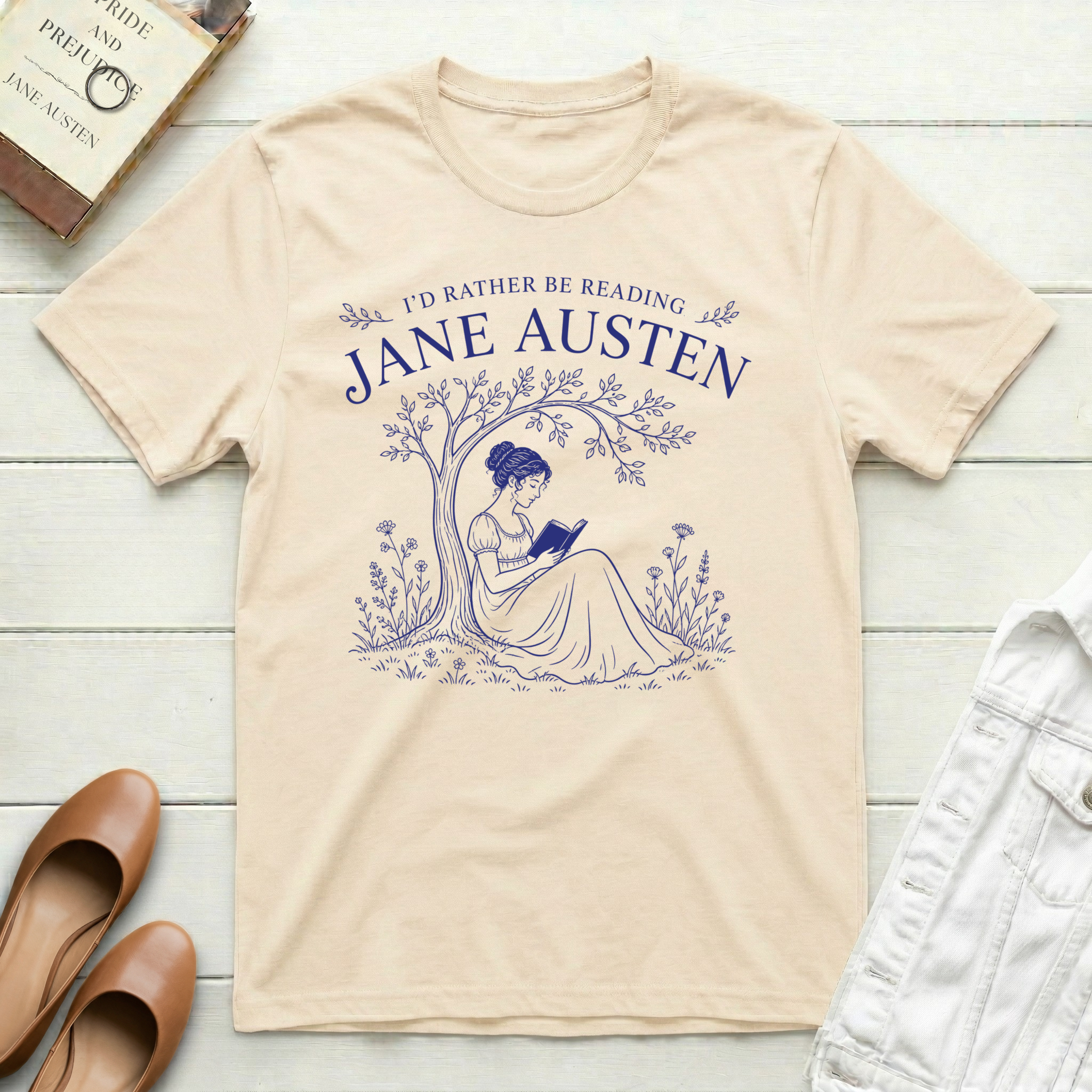 Reading Jane Under Trees T-Shirt