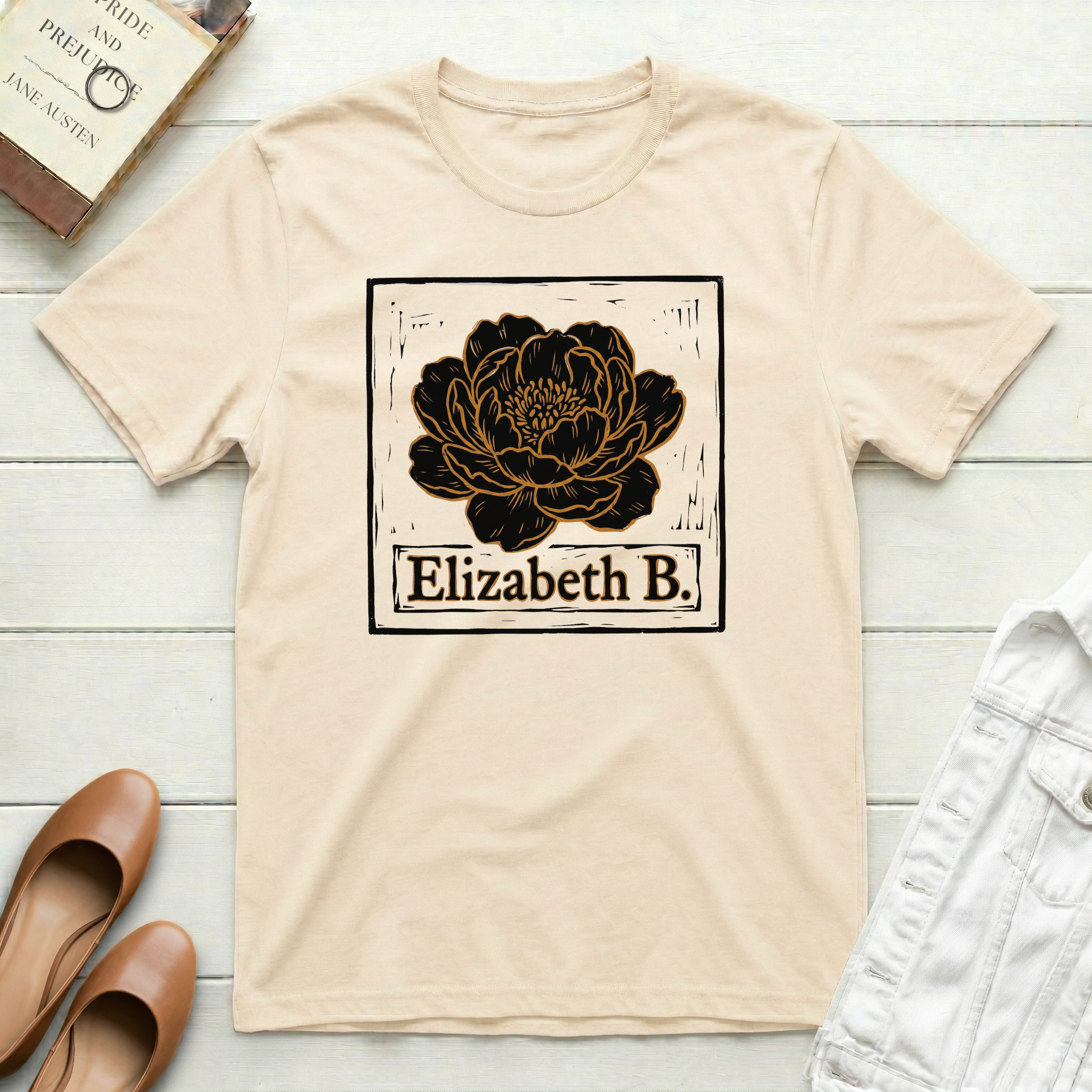 Elizabeth B. Flower Nameplate T-Shirt