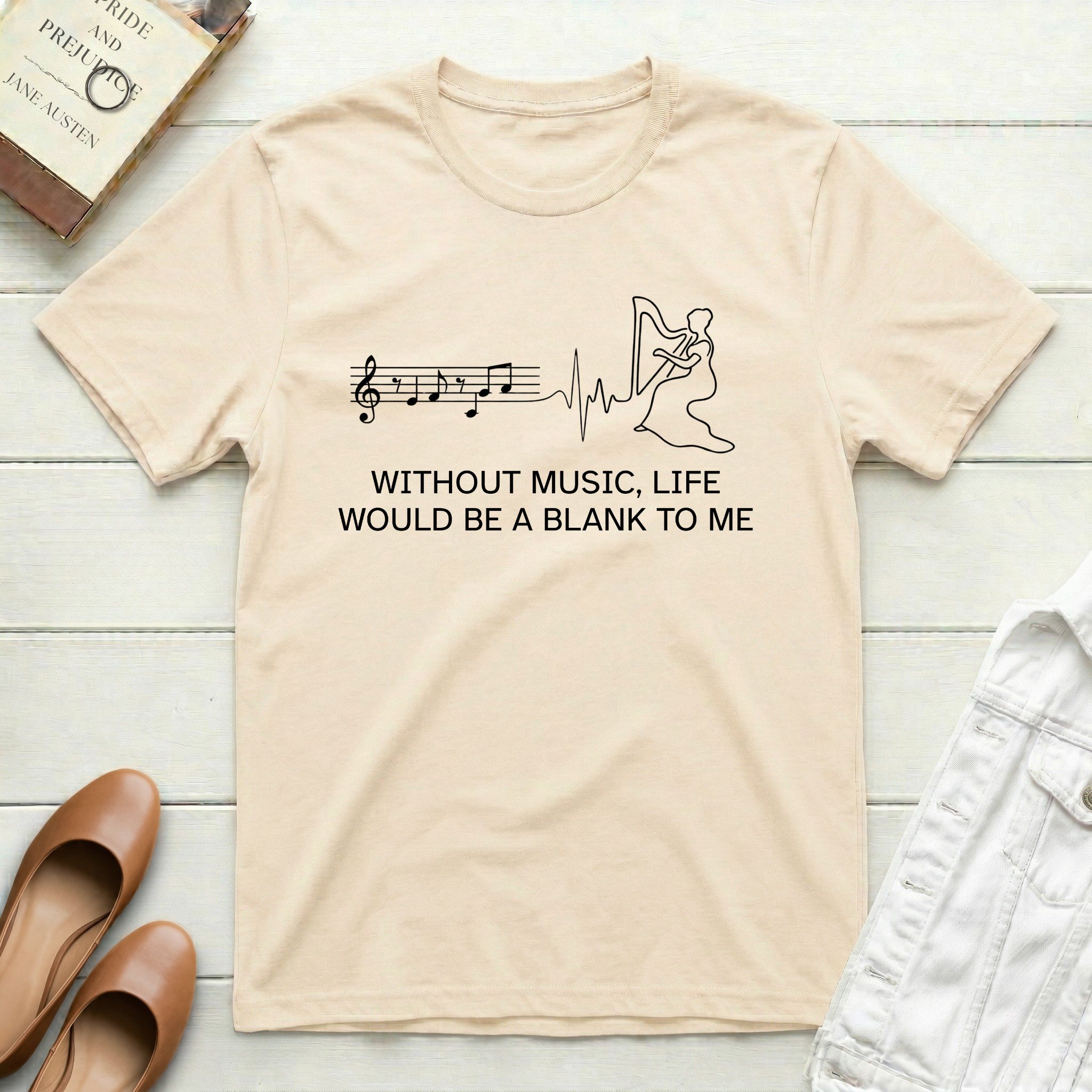 Without Music Life is a Blank T-Shirt