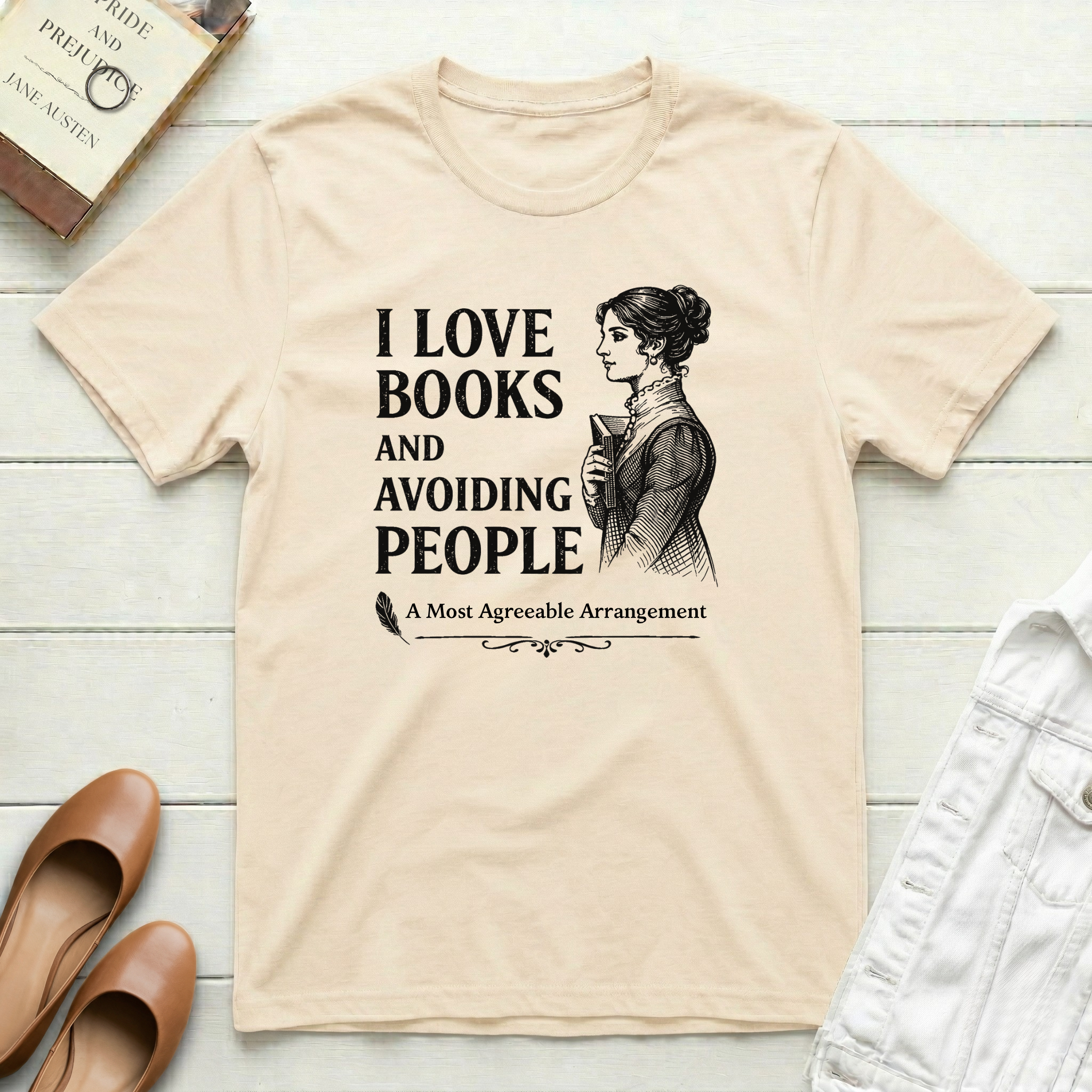 I Love Books and Avoiding People T-Shirt