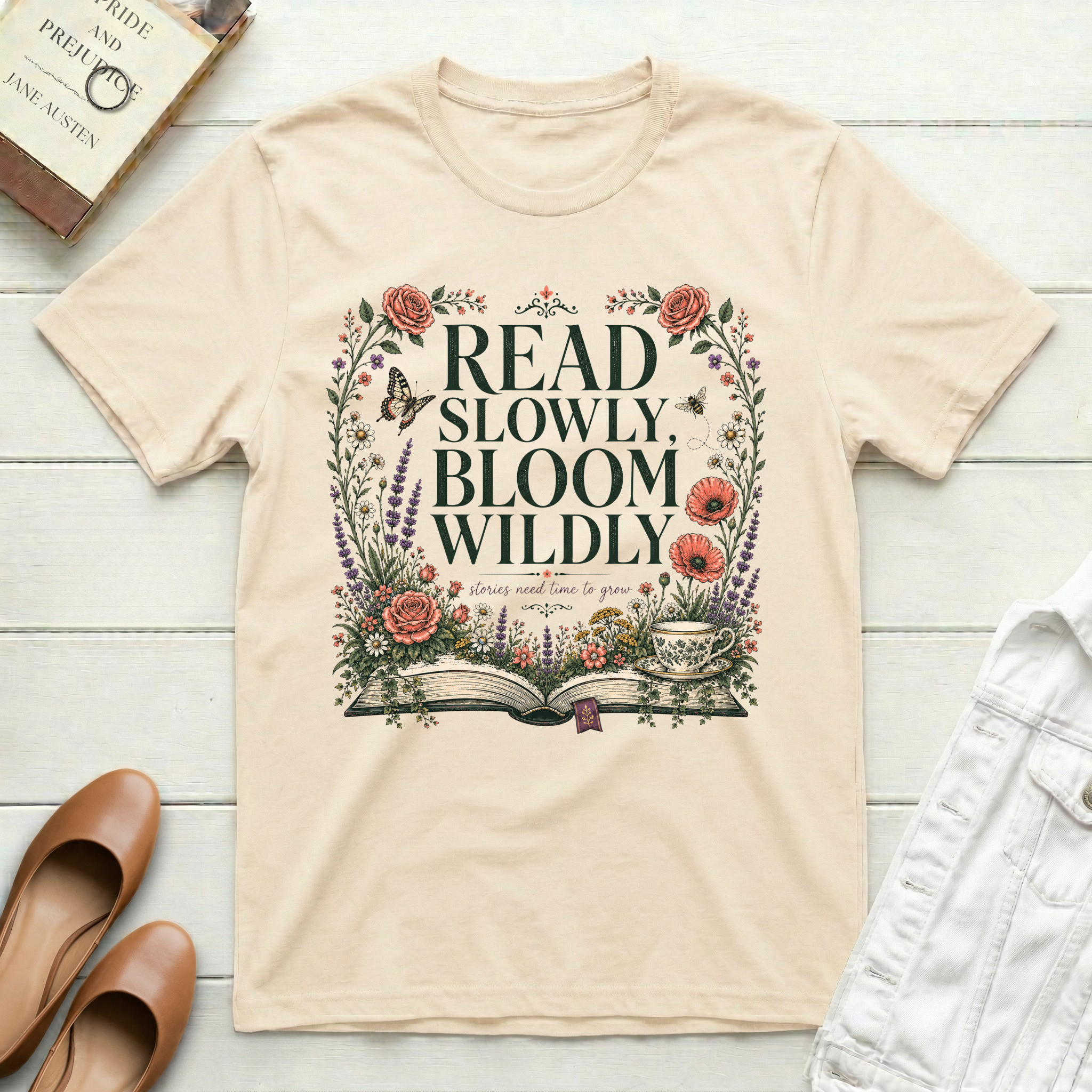 Read Slowly with Blooms T-Shirt