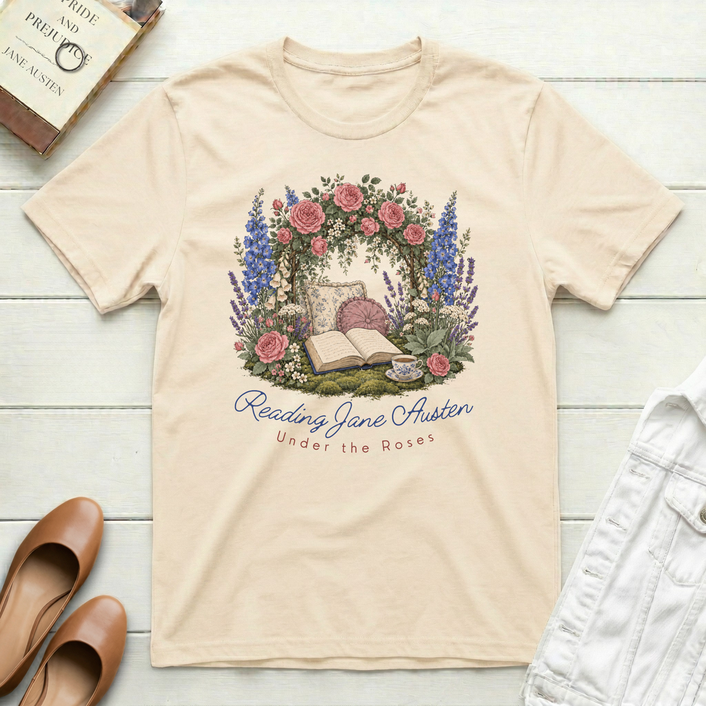 Reading Jane Under Roses T-Shirt