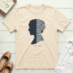 Jane Austen Silhouette with Books T-Shirt