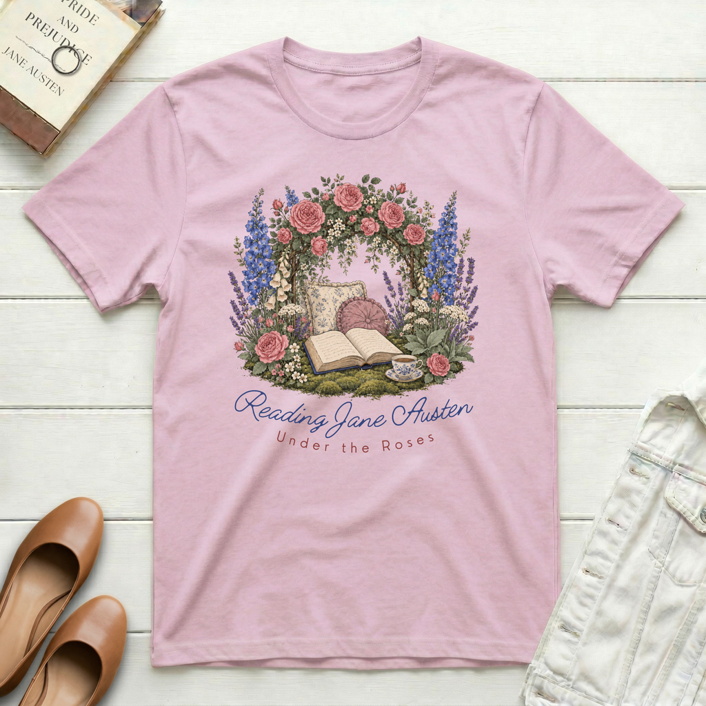 Reading Jane Under Roses T-Shirt