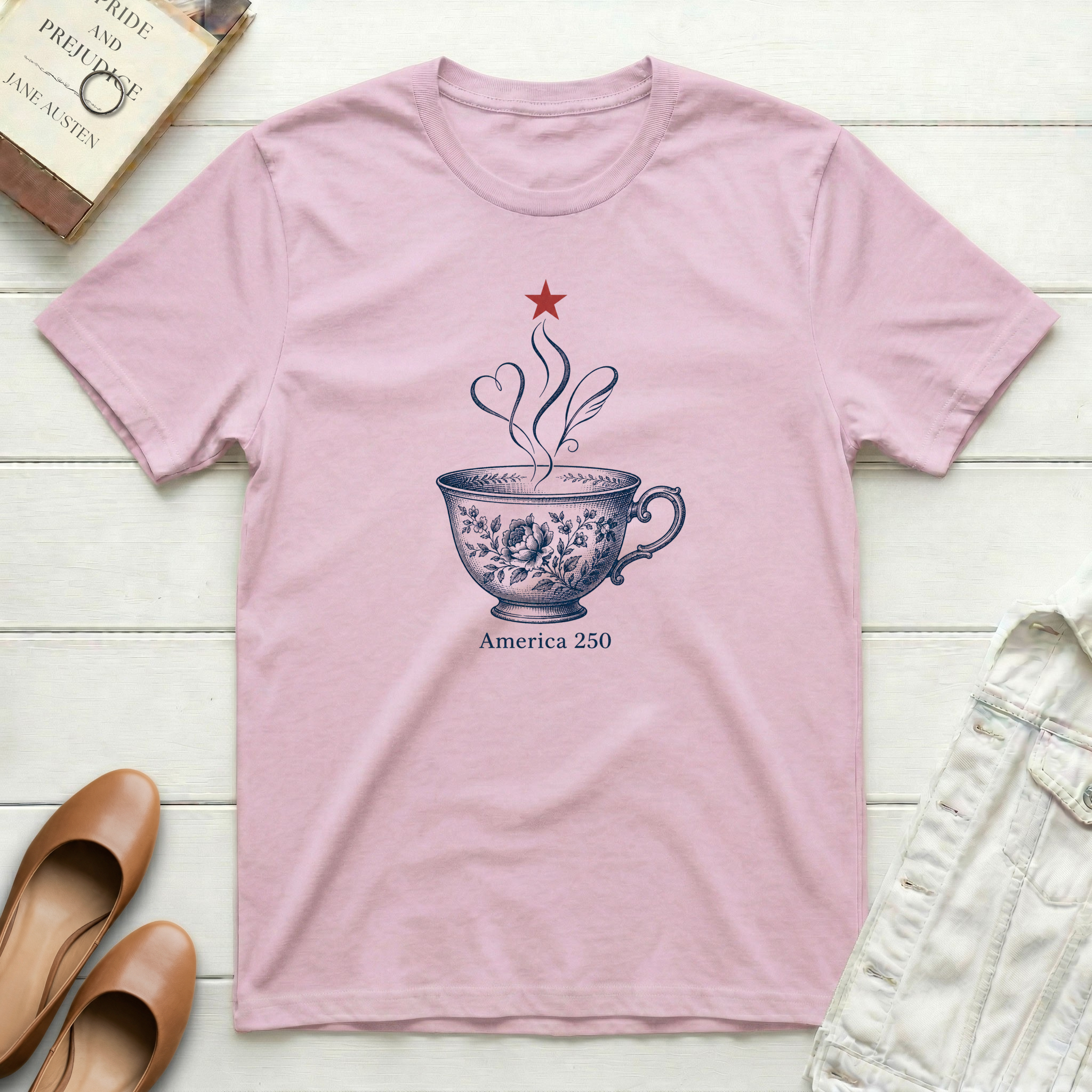 America 250 Patriotic Teacup T-Shirt