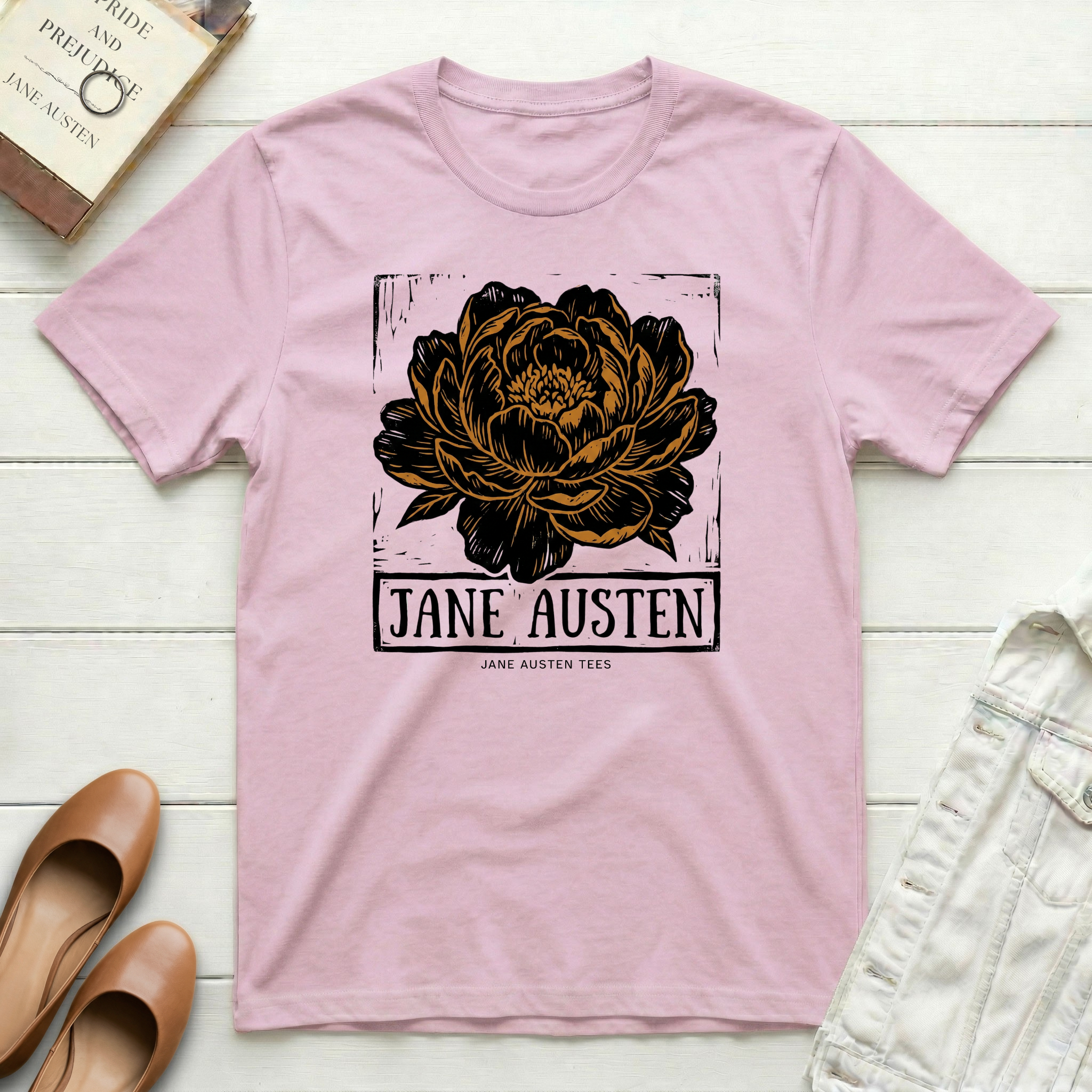 Jane Austen Floral T‑Shirt