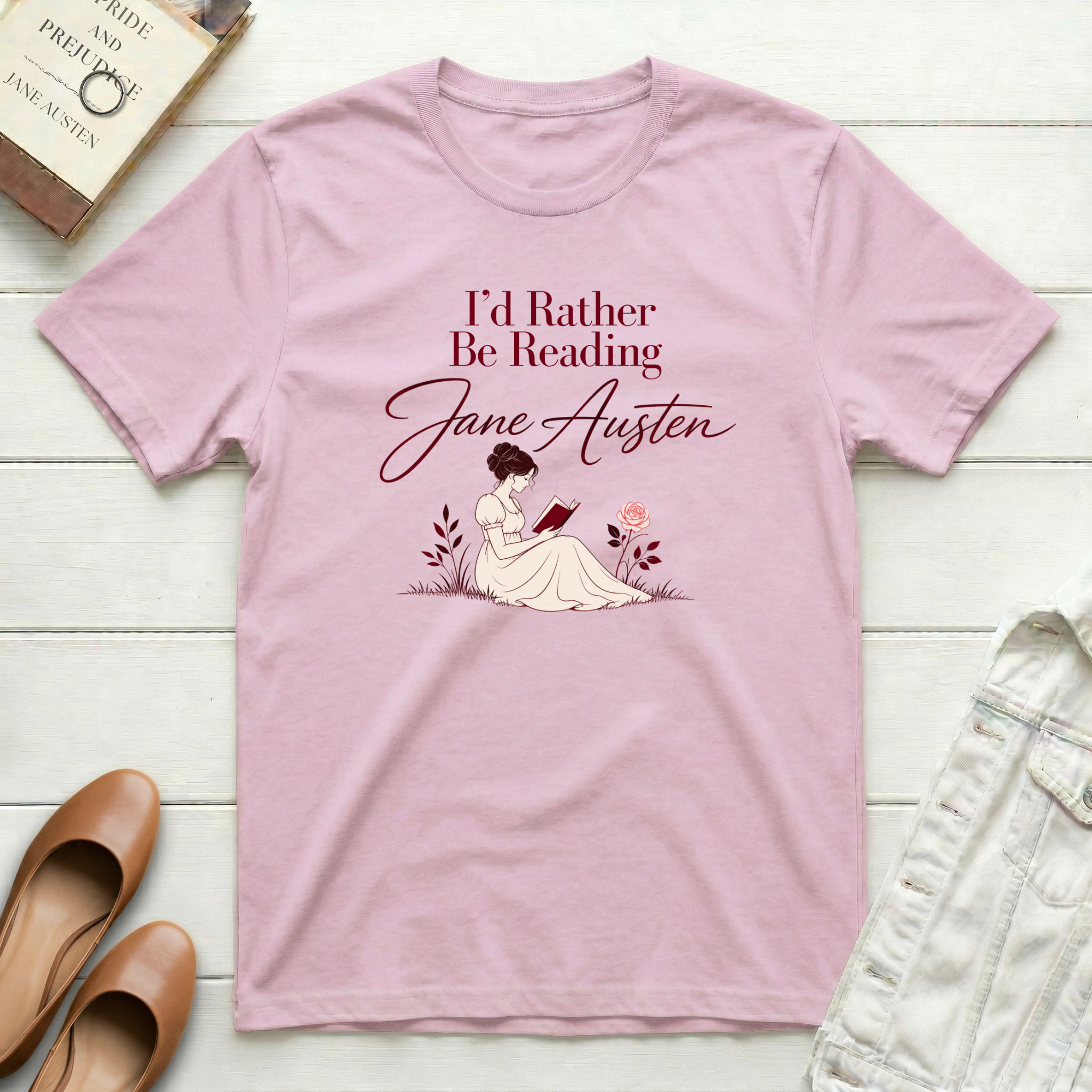 I'd Rather Be Reading Jane Austen Modern T-Shirt