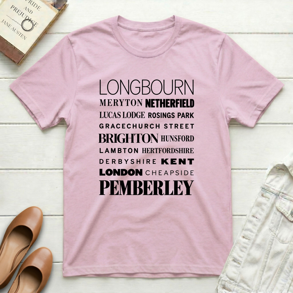 Pride & Prejudice Places T-Shirt