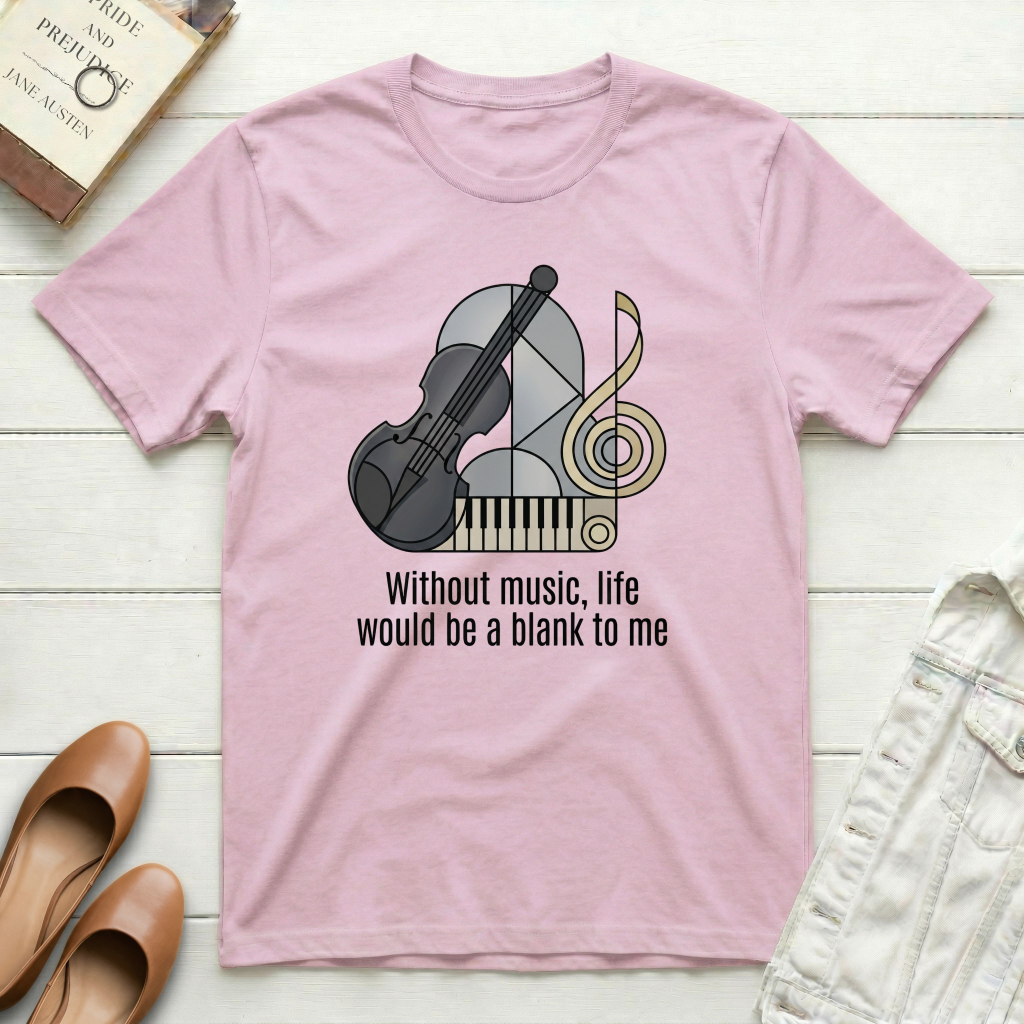 Without Music, Life Is Blank - Abstract T-Shirt
