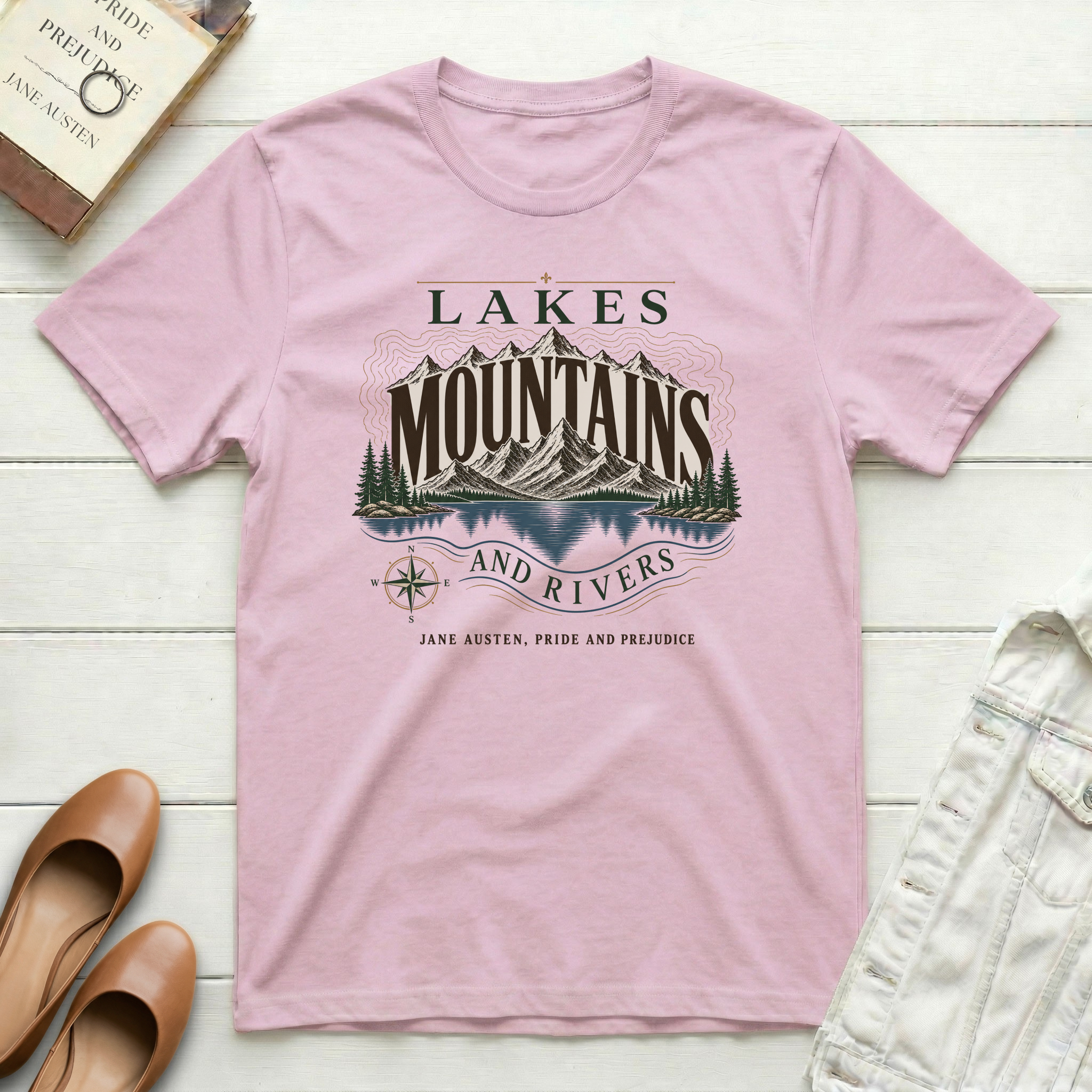 Lakes, Mountains, Rivers Jane Austen T-Shirt