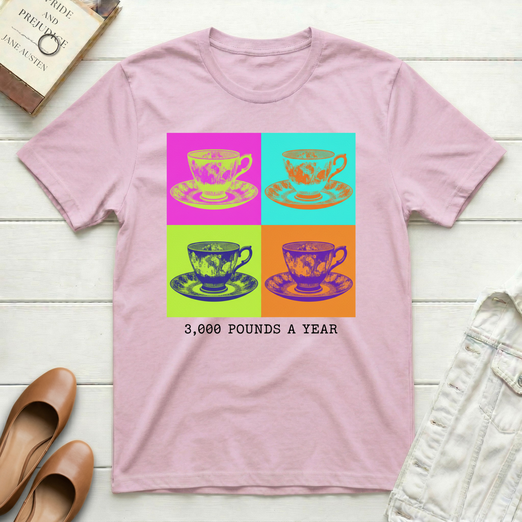 Teacup Pop Art 3,000 Pounds a Year T-Shirt