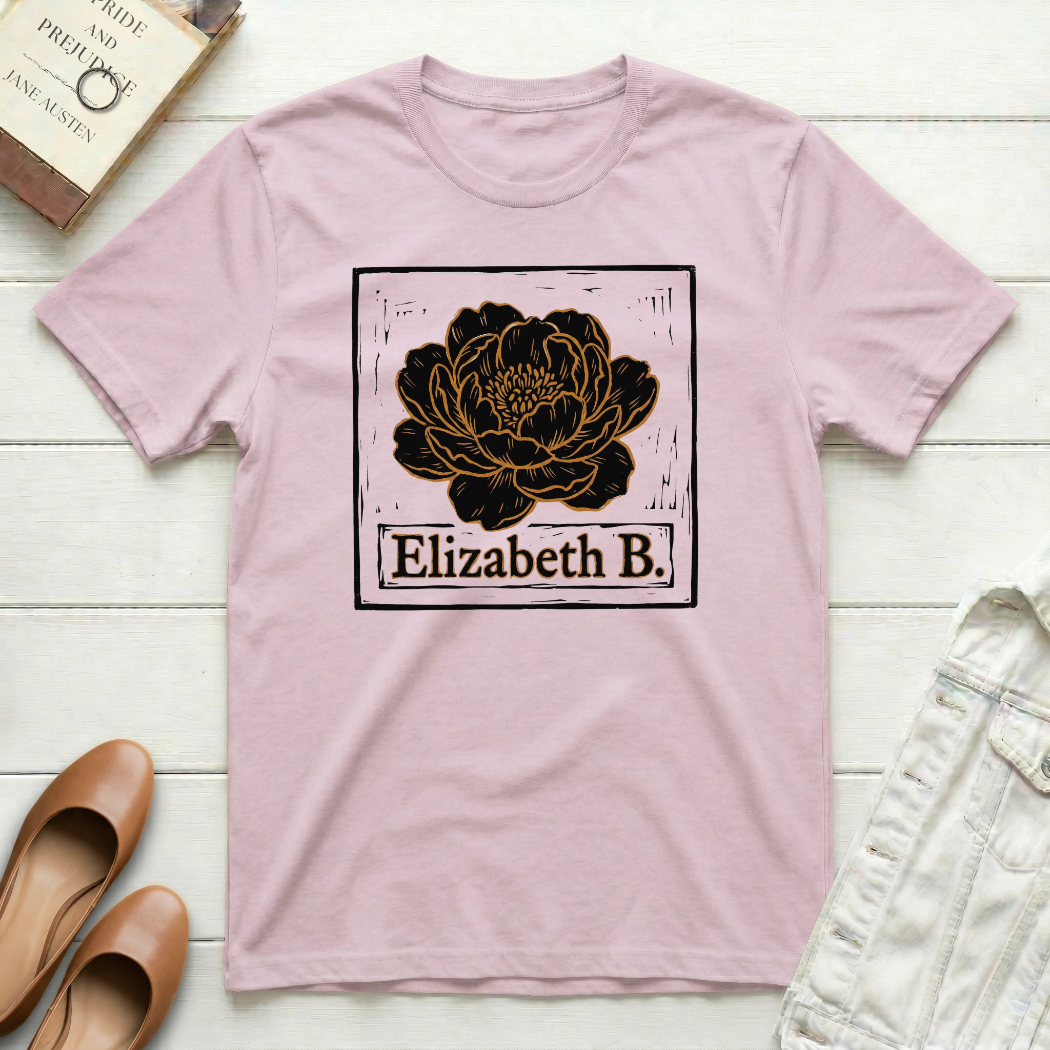Elizabeth B. Flower Nameplate T-Shirt