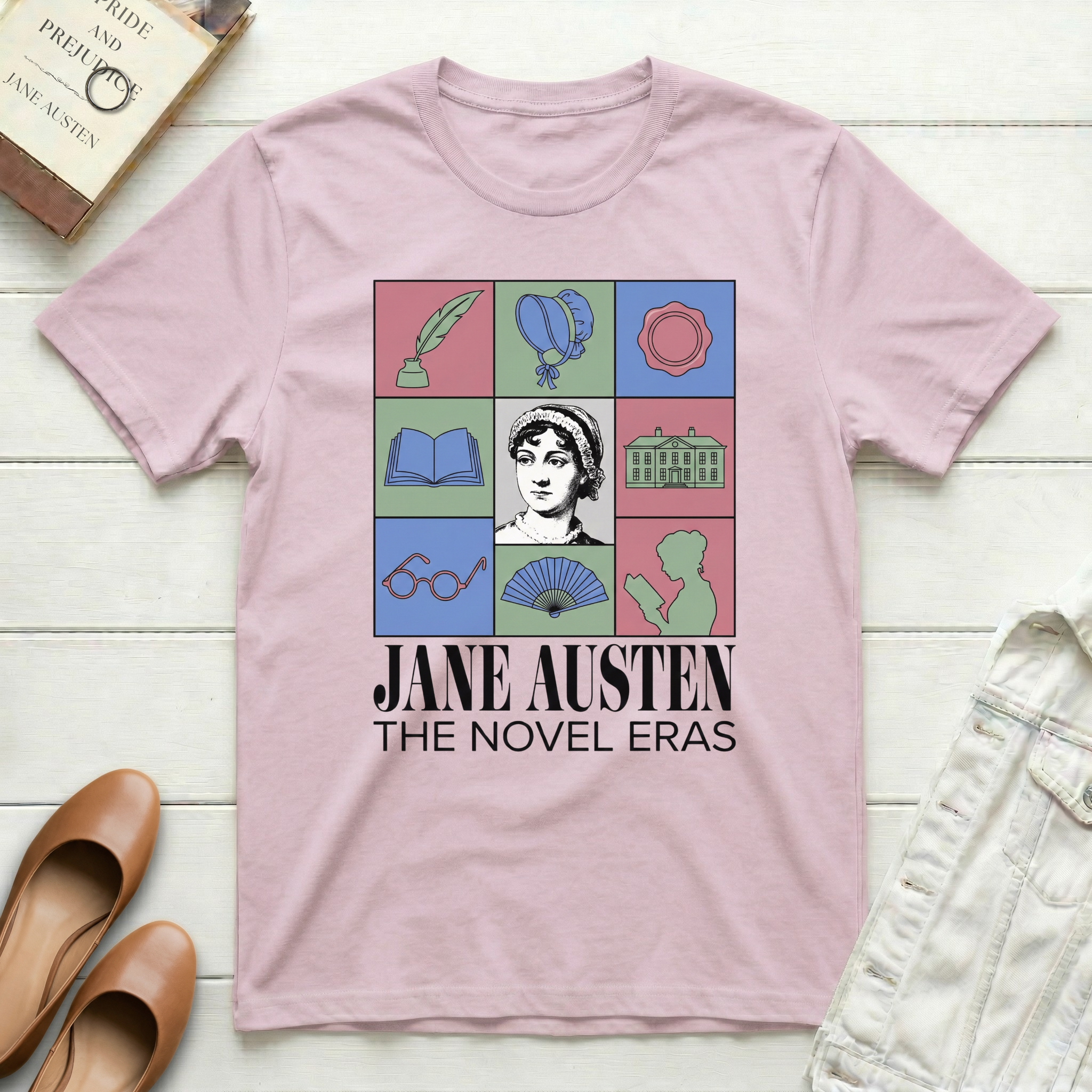 Jane Austen Novel Eras T-Shirt