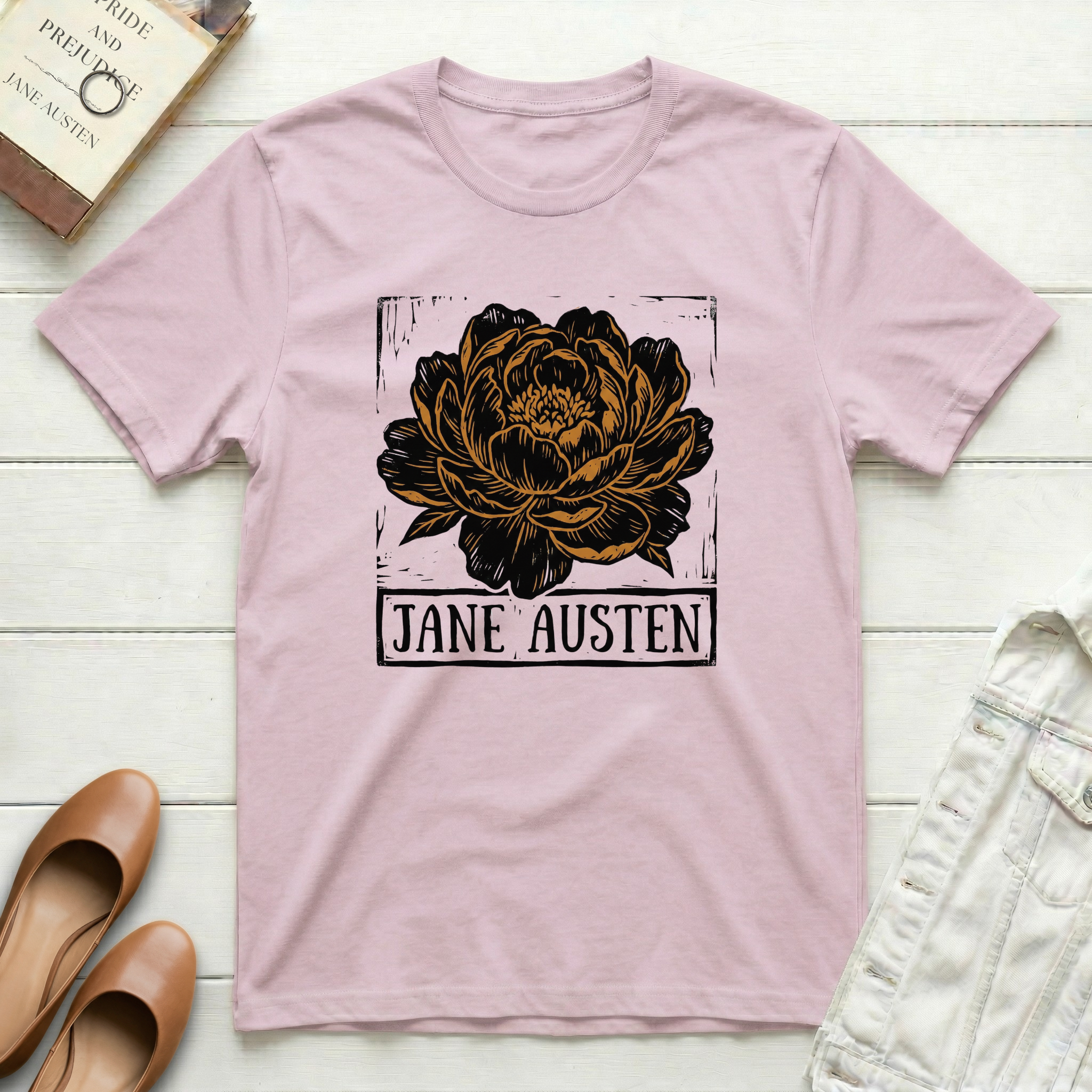 Jane Austen Floral T‑Shirt