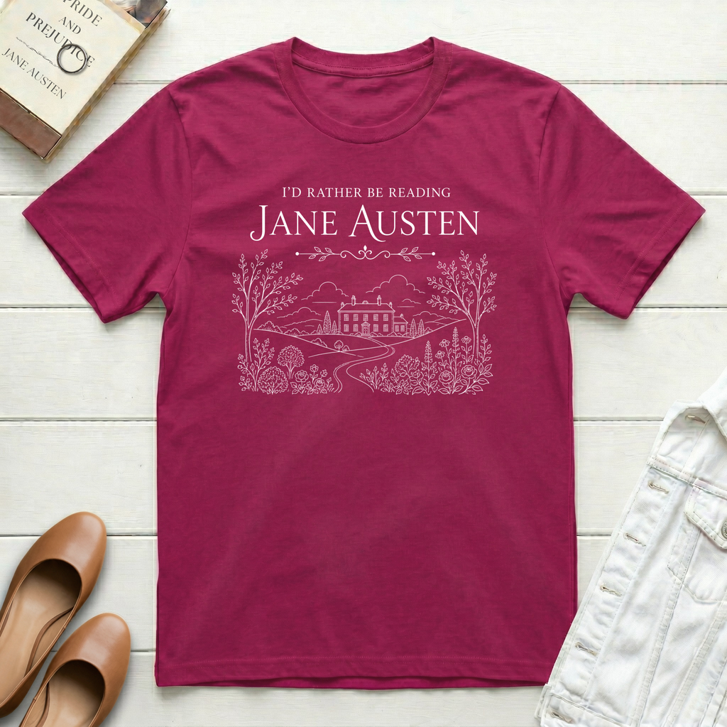 Reading Jane Austen on Path T-Shirt