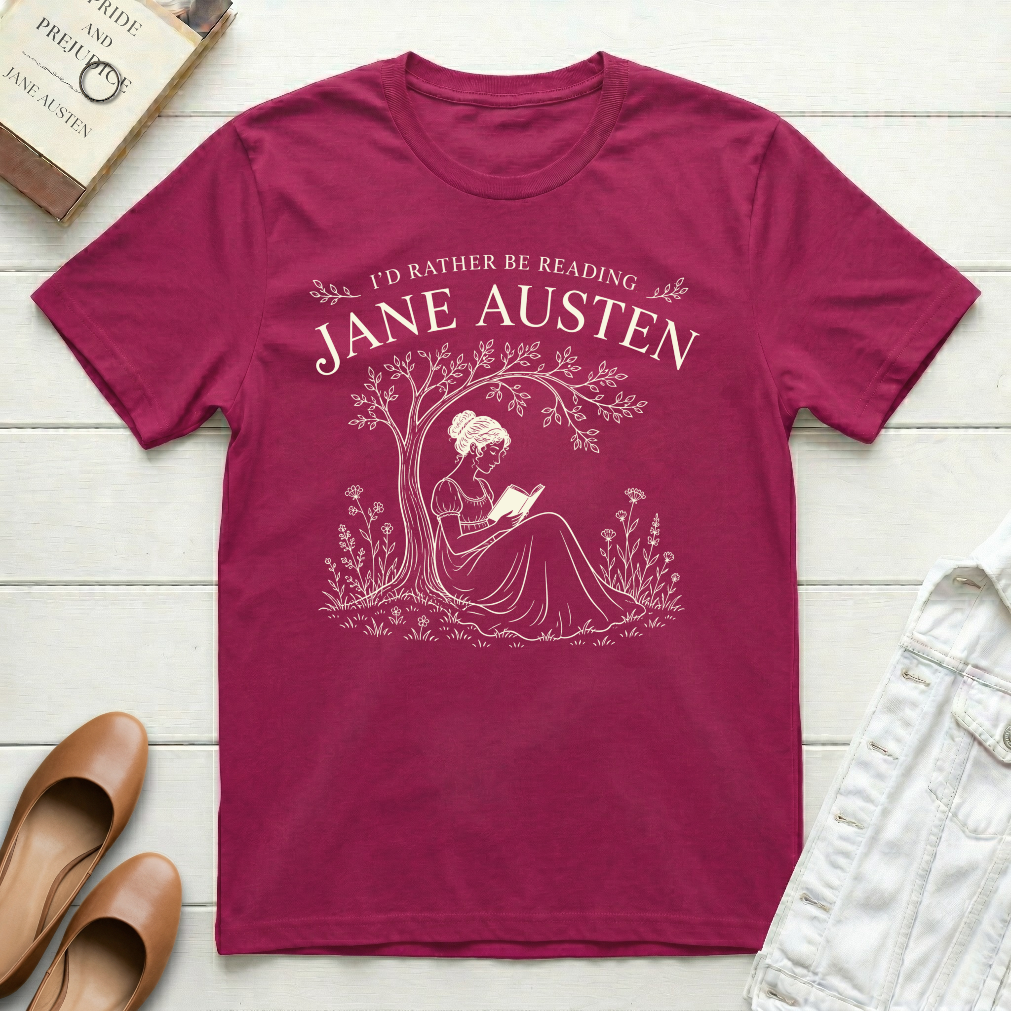 Reading Jane Under Trees T-Shirt