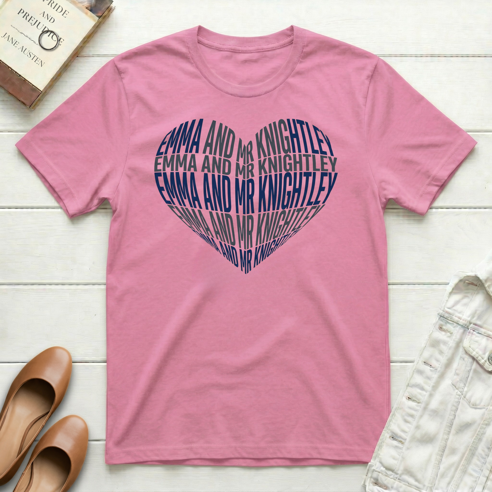Emma and Mr. Knightley Heart T-Shirt