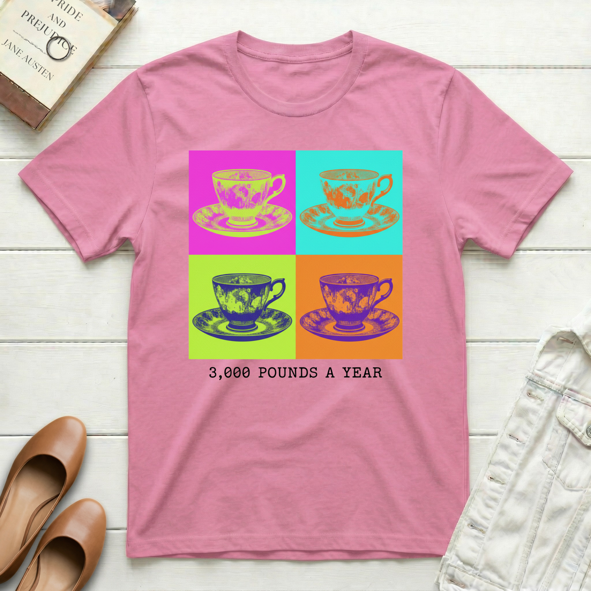 Teacup Pop Art 3,000 Pounds a Year T-Shirt