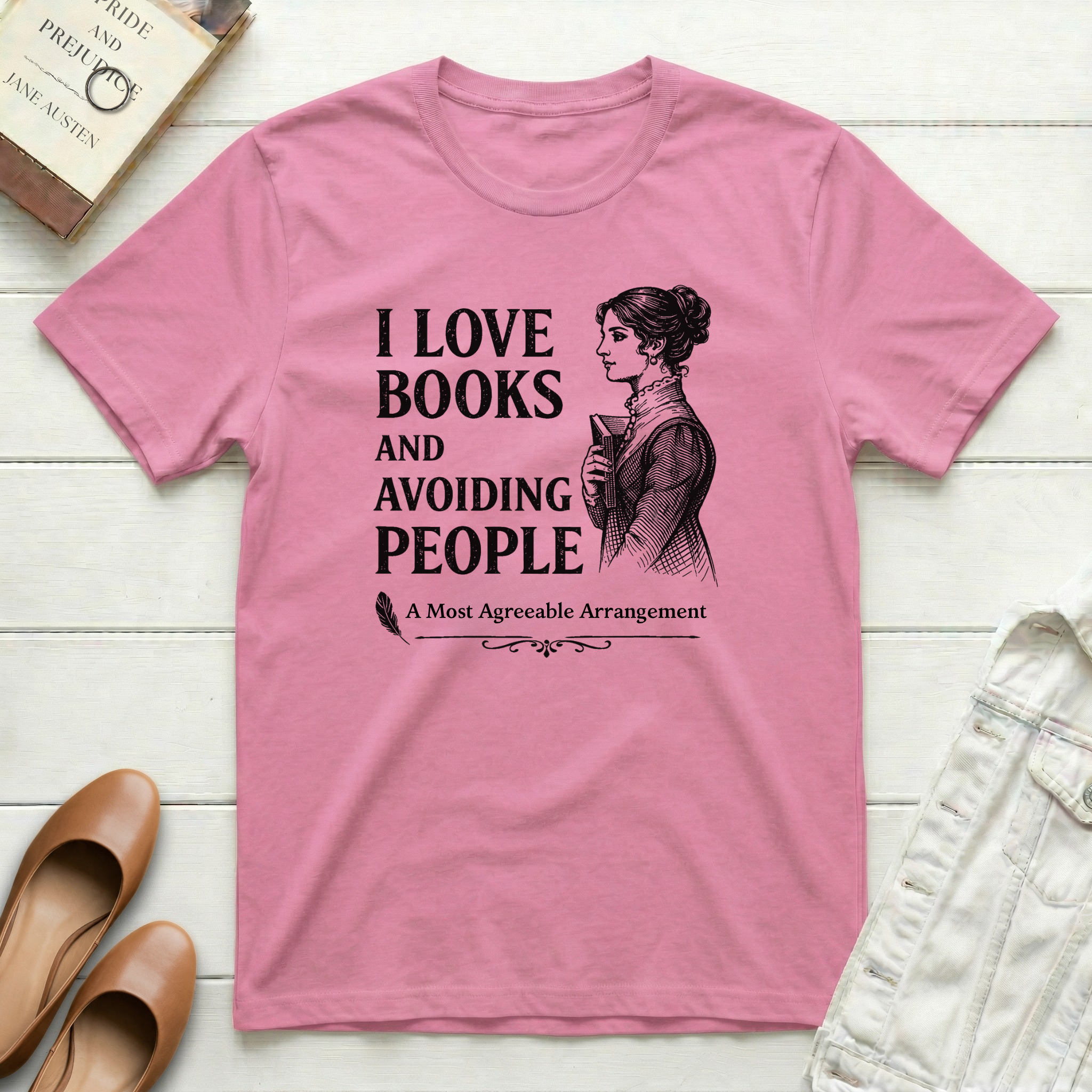 I Love Books and Avoiding People T-Shirt