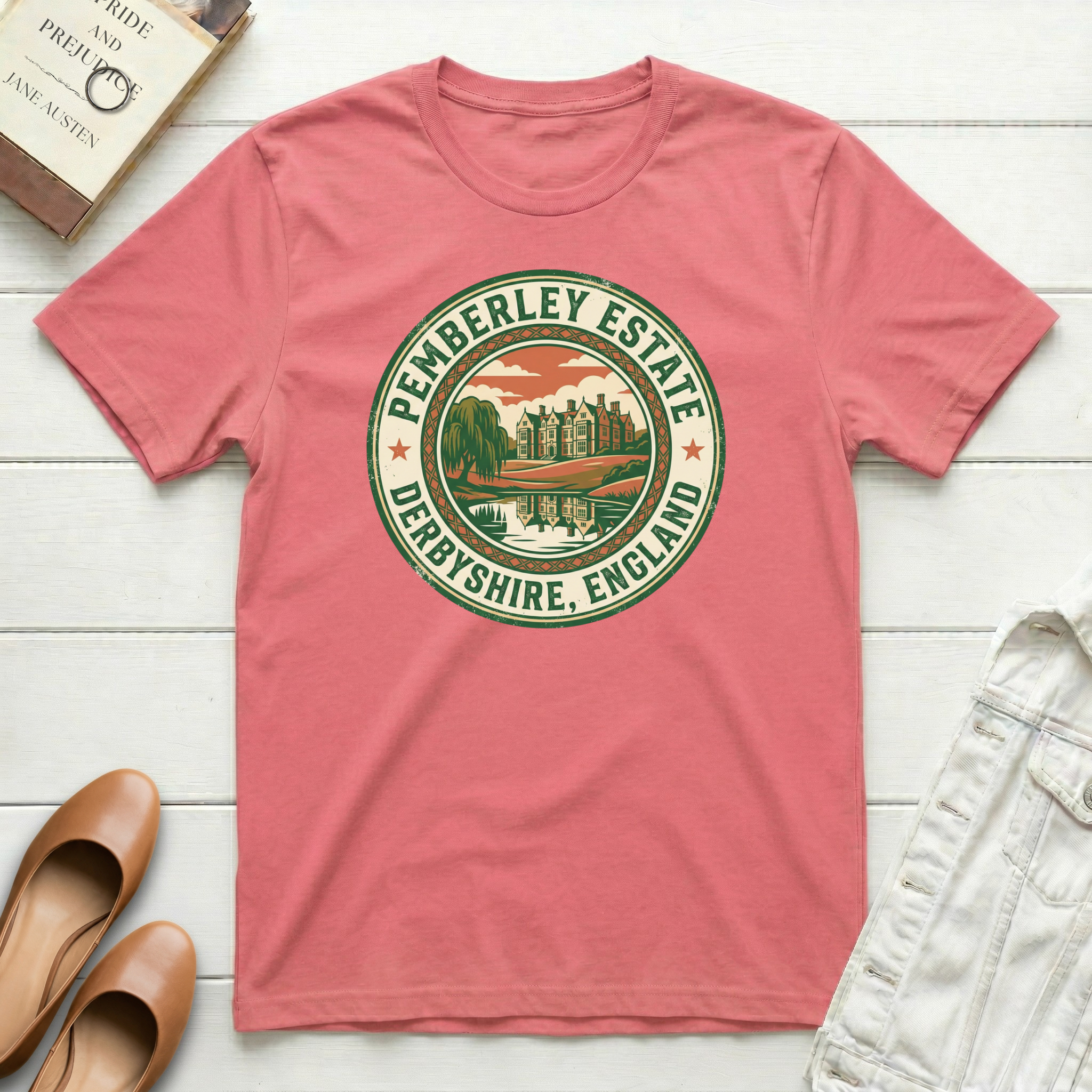 Pemberley Estate Derbyshire Badge T-Shirt