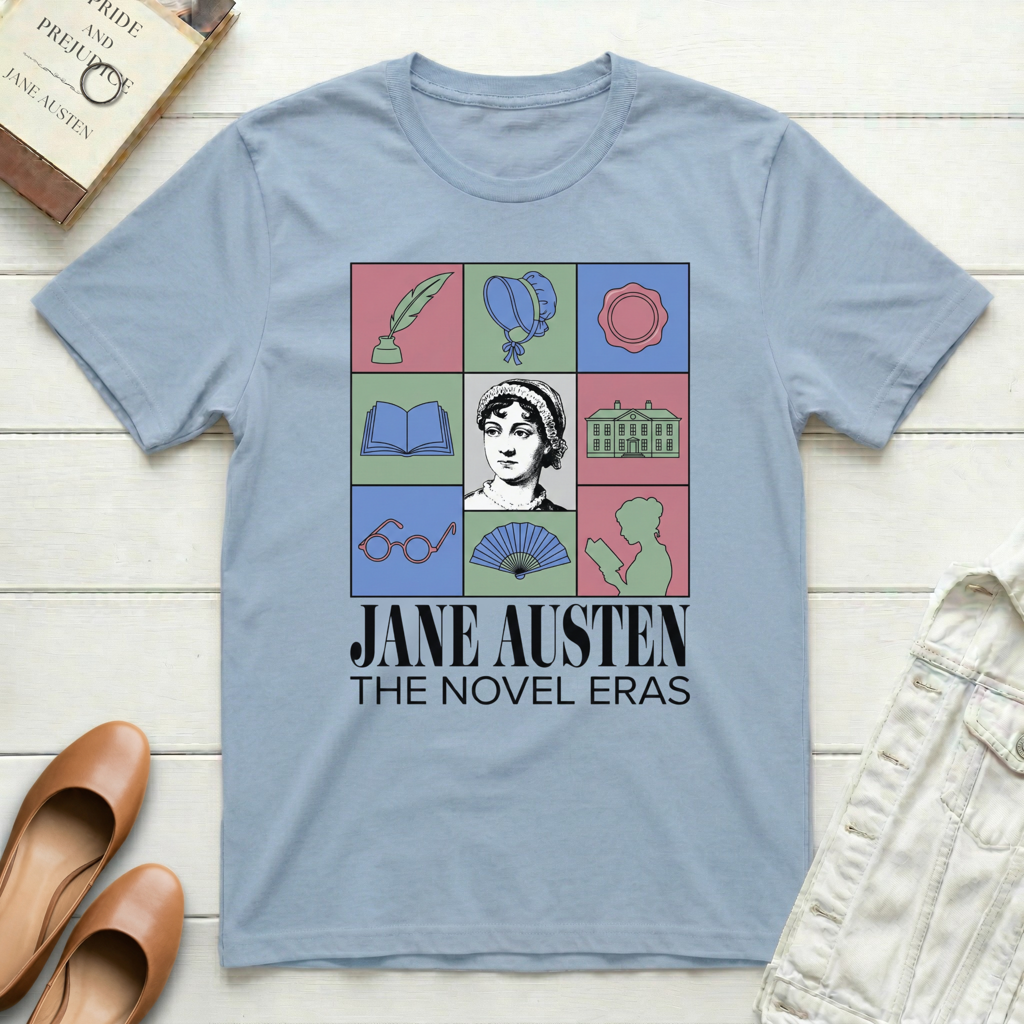 Jane Austen Novel Eras T-Shirt