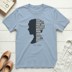 Jane Austen Silhouette with Books T-Shirt