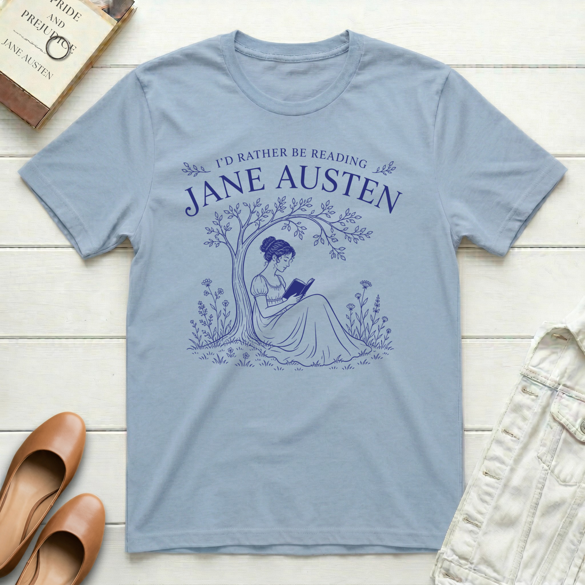 Reading Jane Under Trees T-Shirt