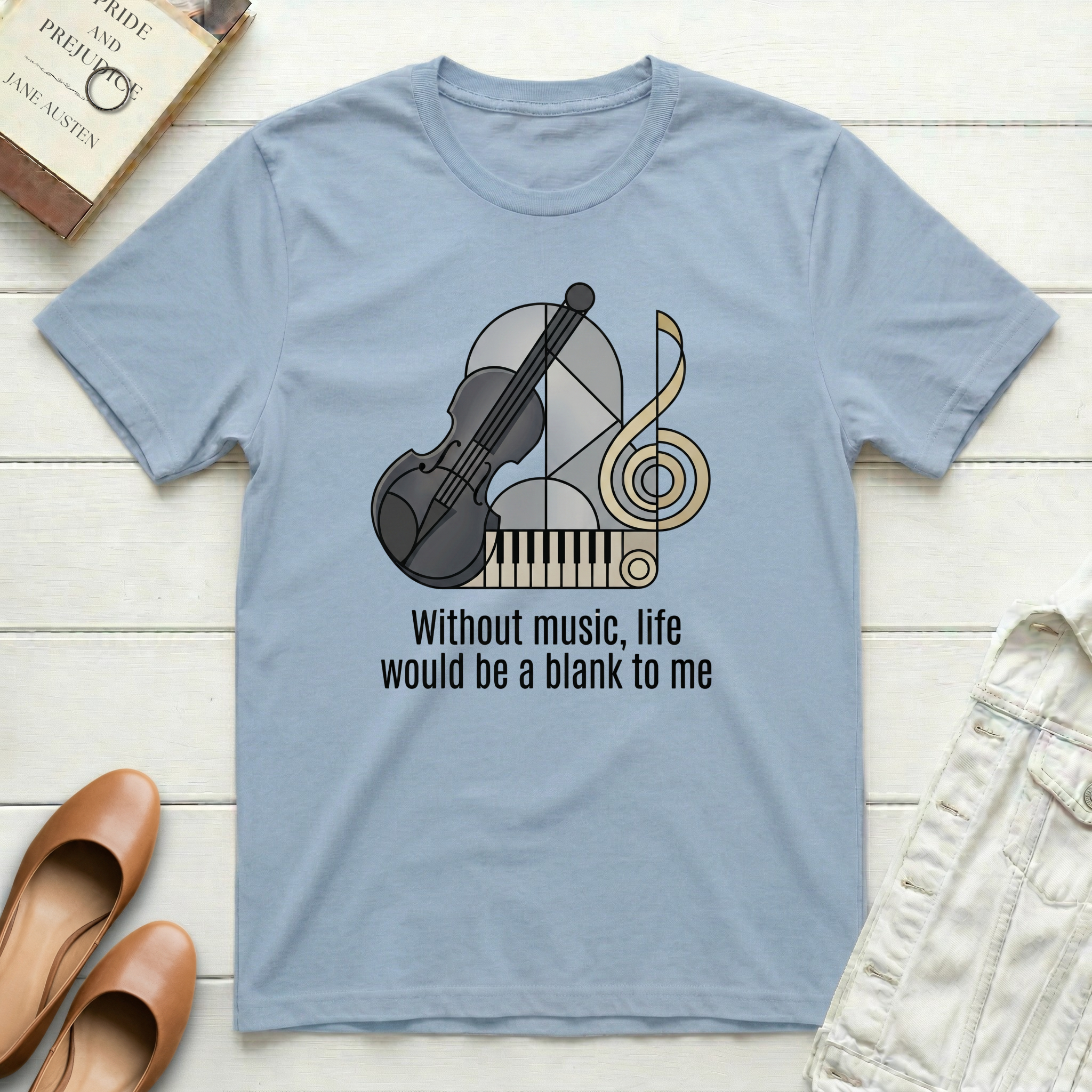 Without Music, Life Is Blank - Abstract T-Shirt