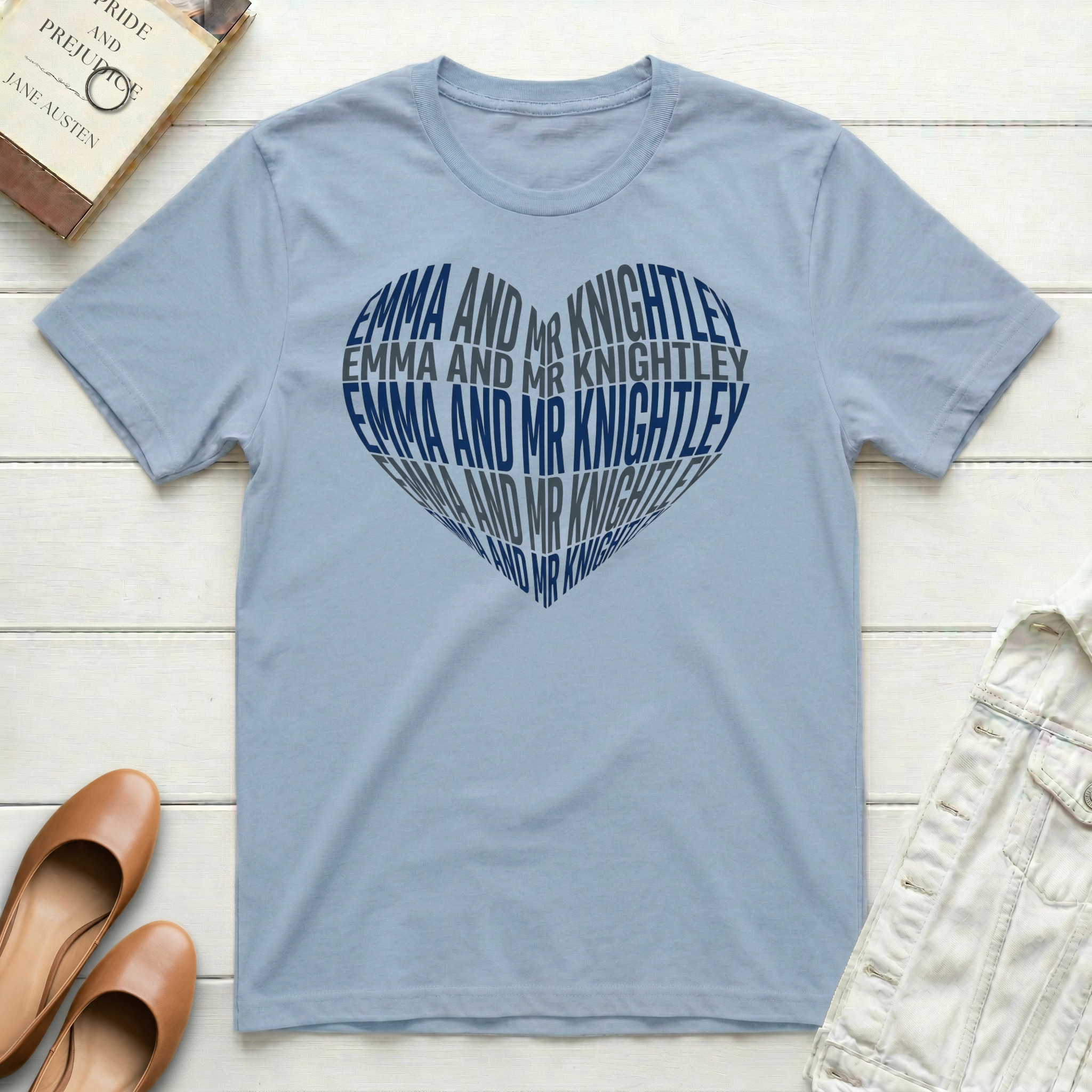 Emma and Mr. Knightley Heart T-Shirt