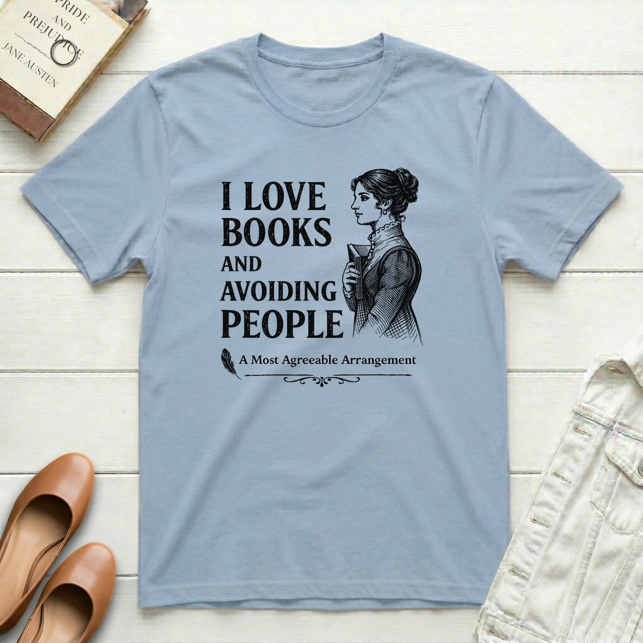 I Love Books and Avoiding People T-Shirt