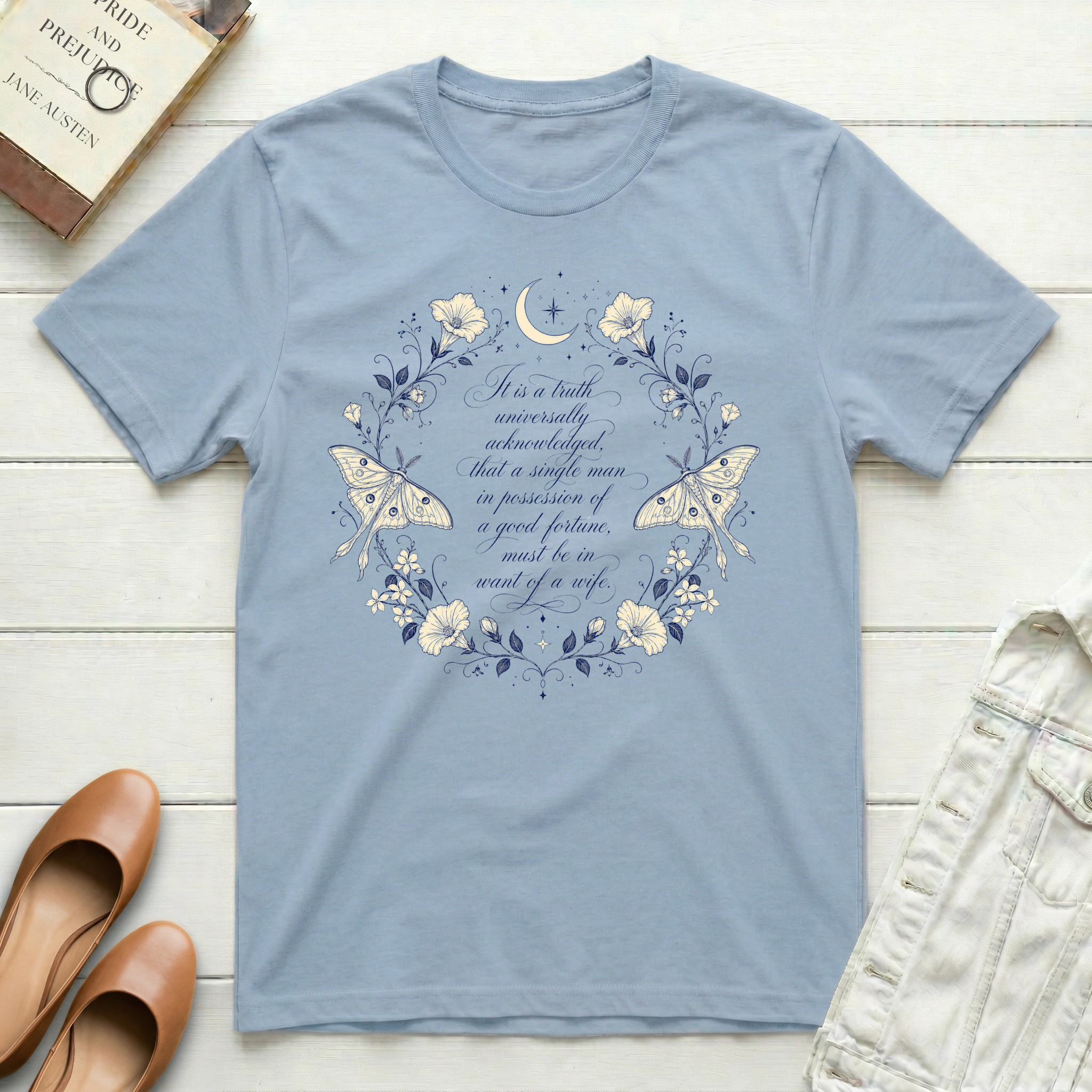 It Is a Truth Universally - Luna Moth T-Shirt