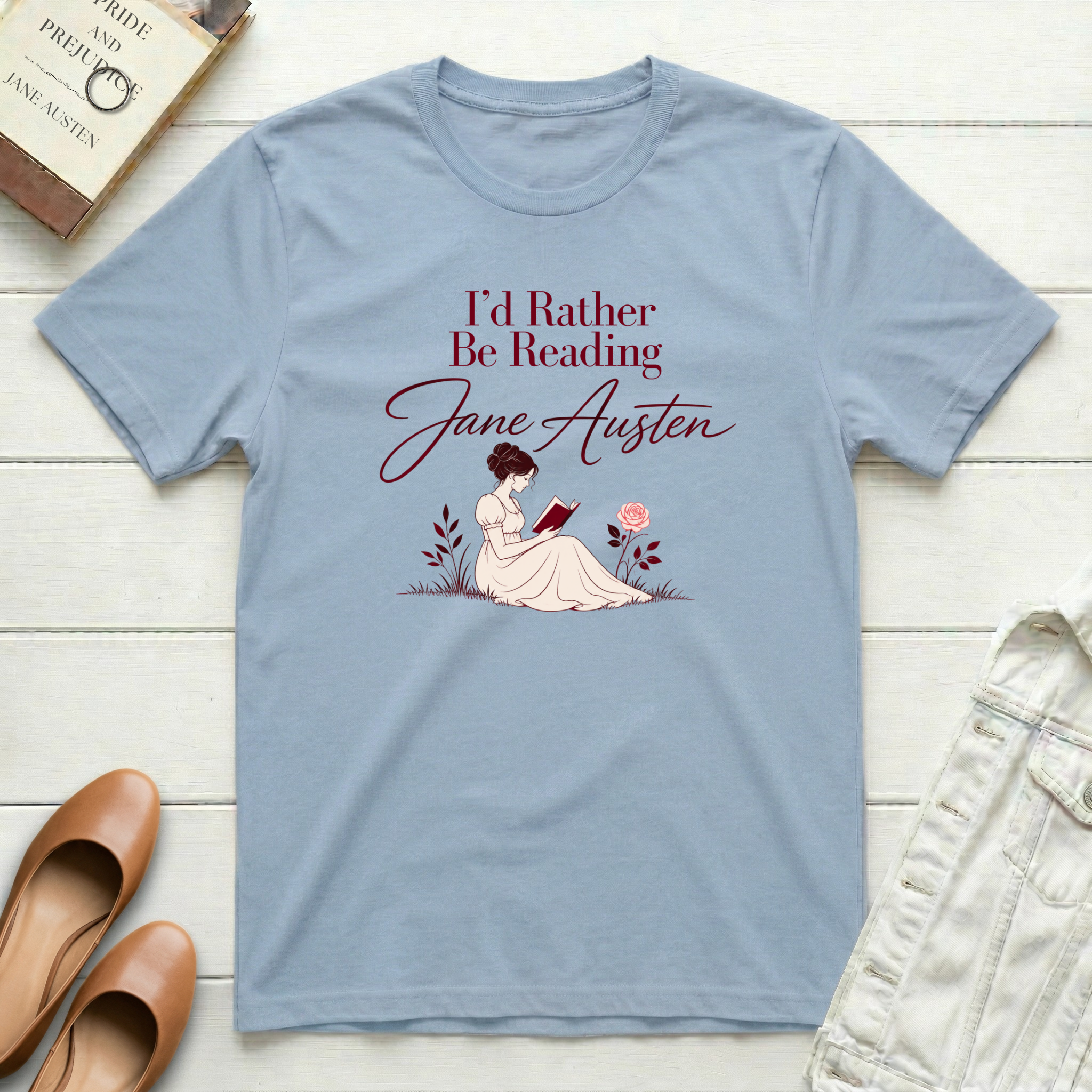I'd Rather Be Reading Jane Austen Modern T-Shirt