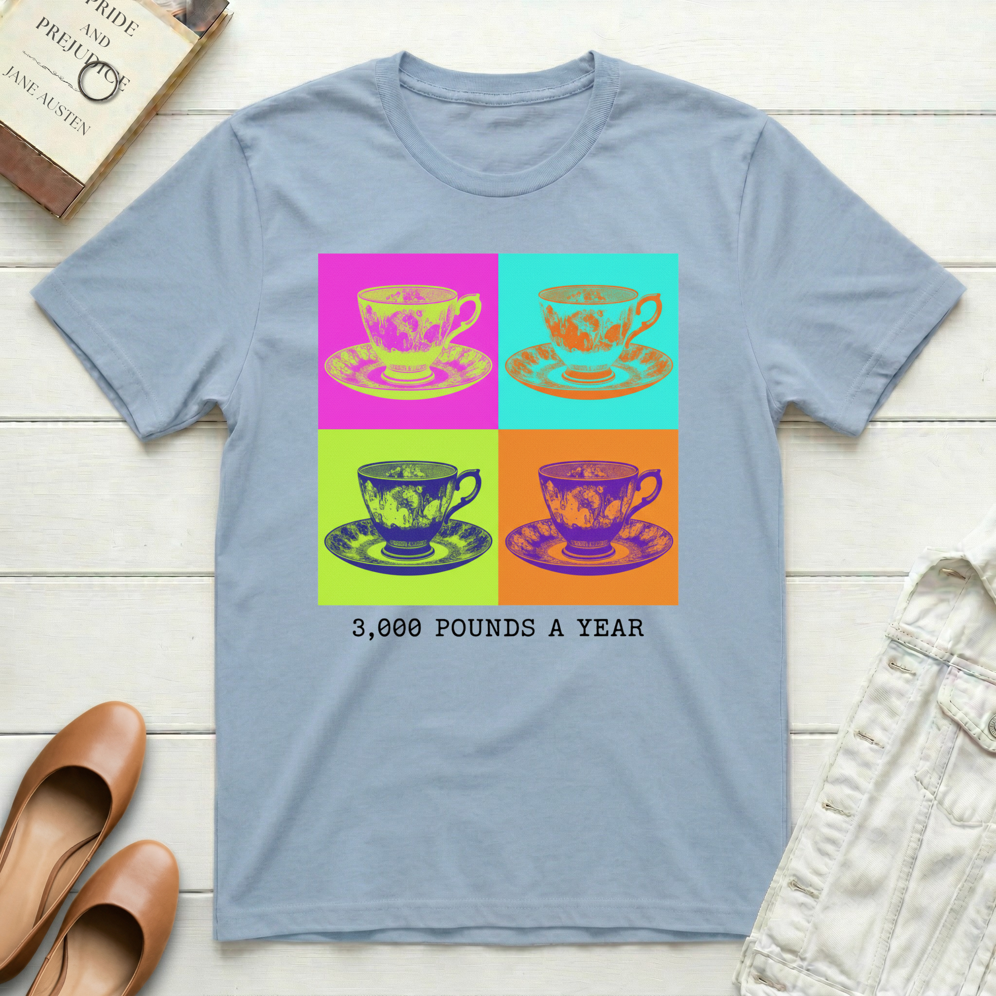 Teacup Pop Art 3,000 Pounds a Year T-Shirt