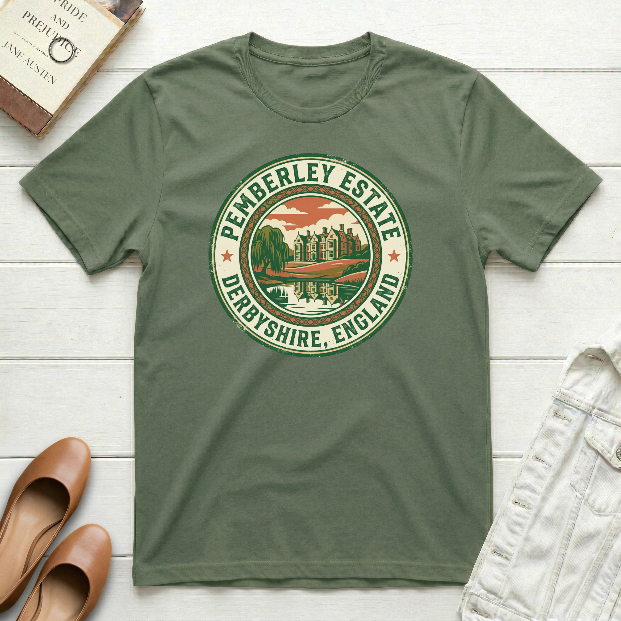 Pemberley Estate Derbyshire Badge T-Shirt