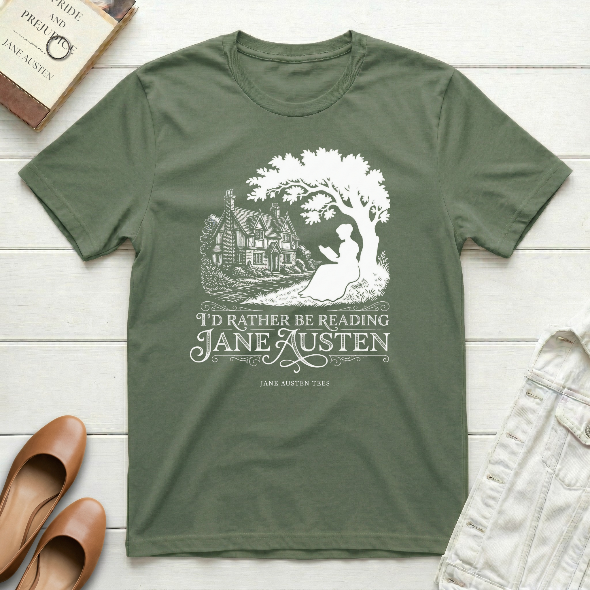 I'd Rather Be Reading Jane Austen (Light) T-Shirt