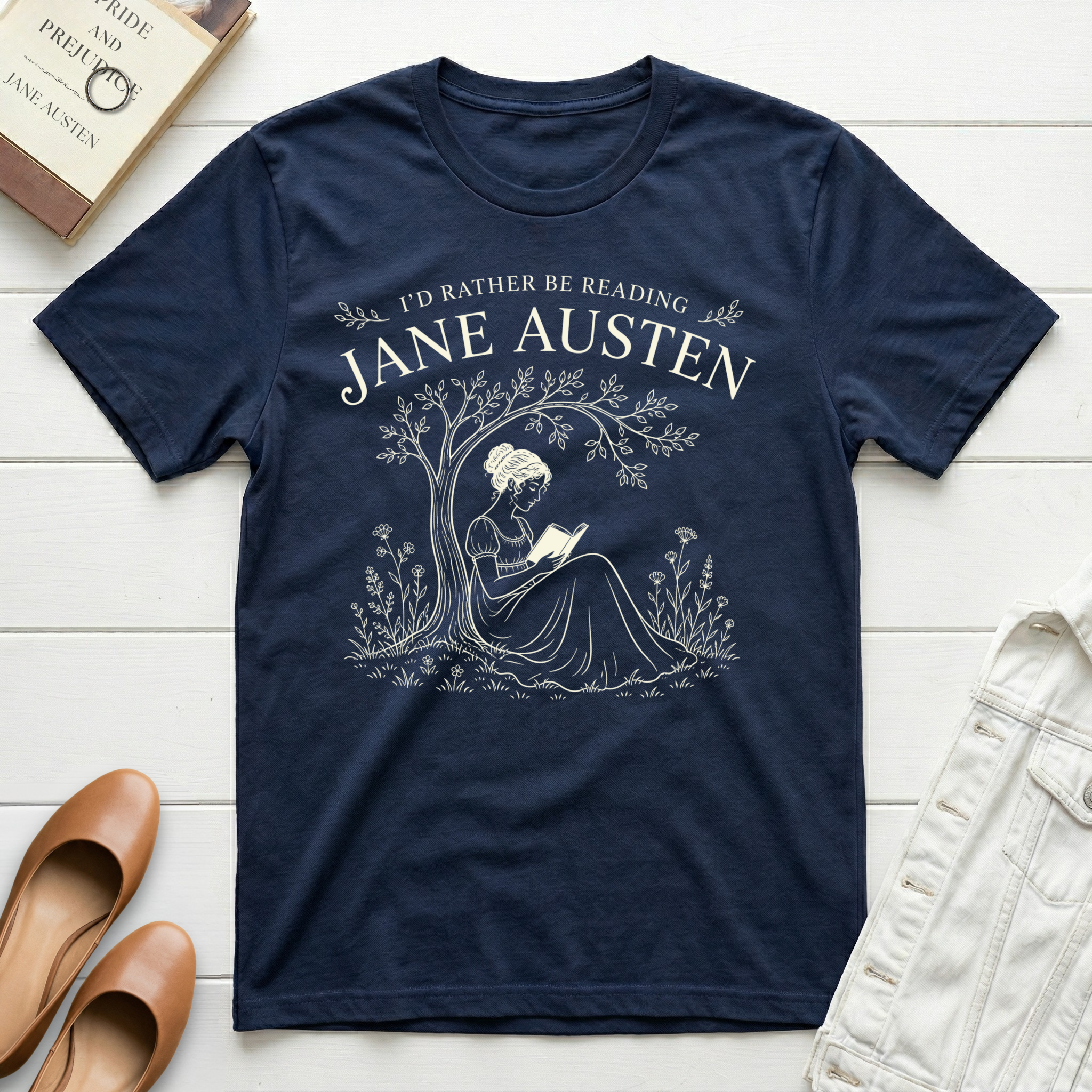 Reading Jane Under Trees T-Shirt