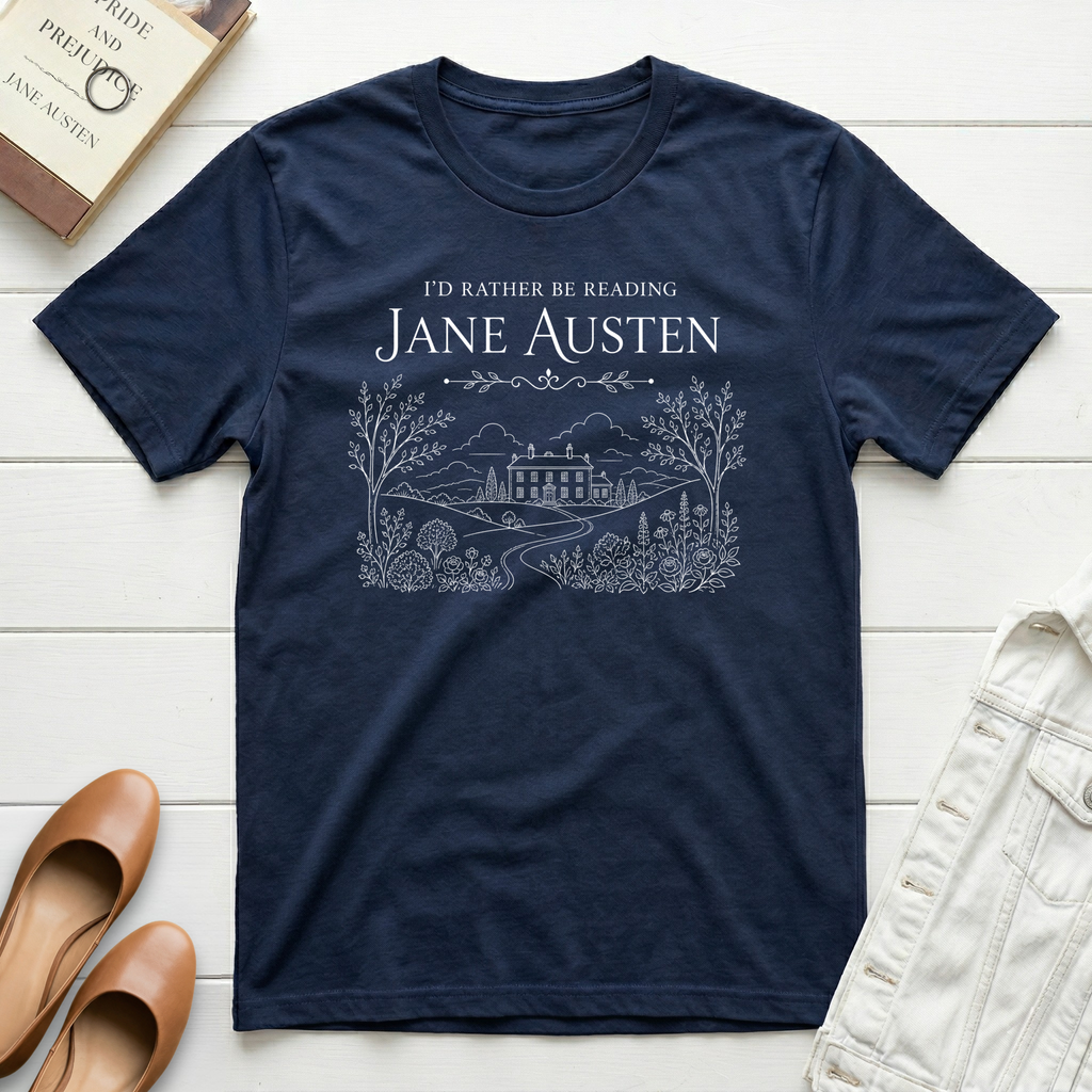 Reading Jane Austen on Path T-Shirt