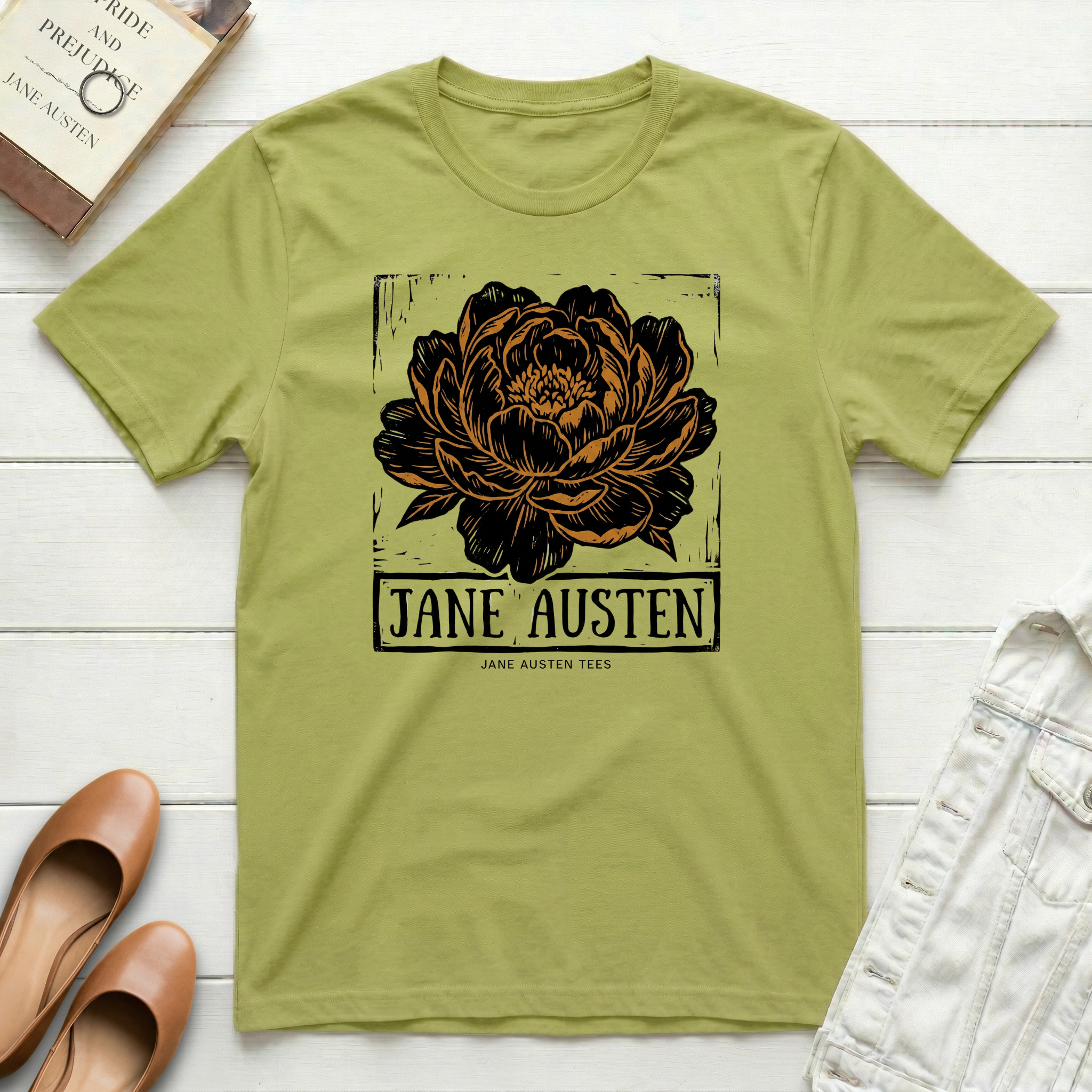 Jane Austen Floral T‑Shirt
