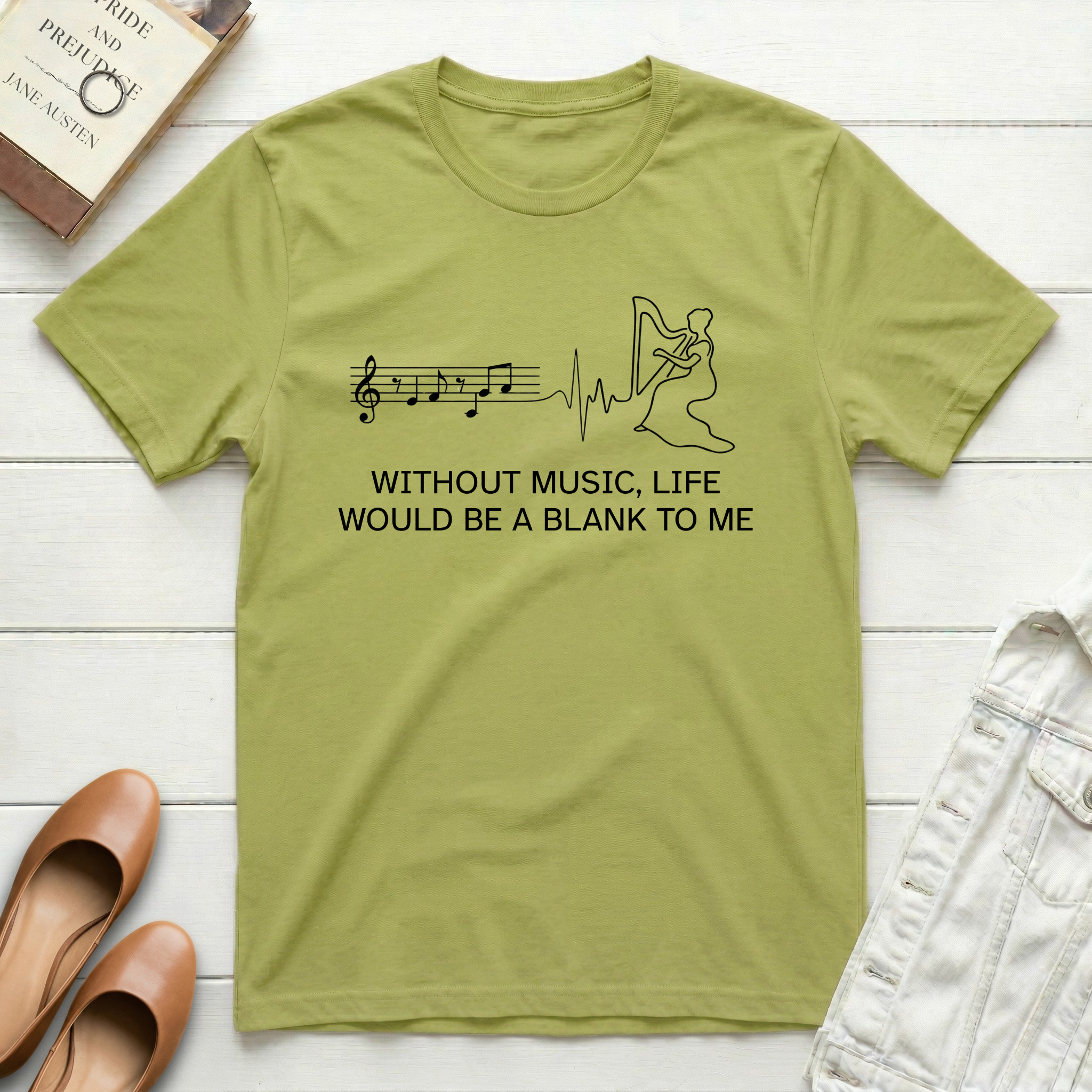 Without Music Life is a Blank T-Shirt